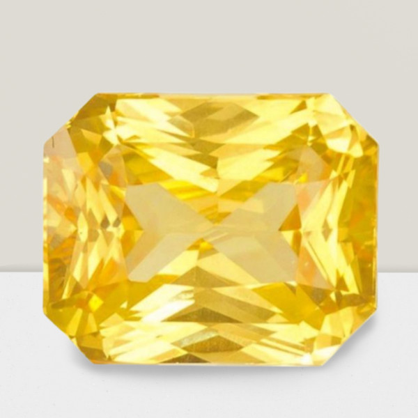 Yellow Sapphire Octagon Cut Gemstone 5.1 Cts – 12×10 mm Flawless Loose Gem