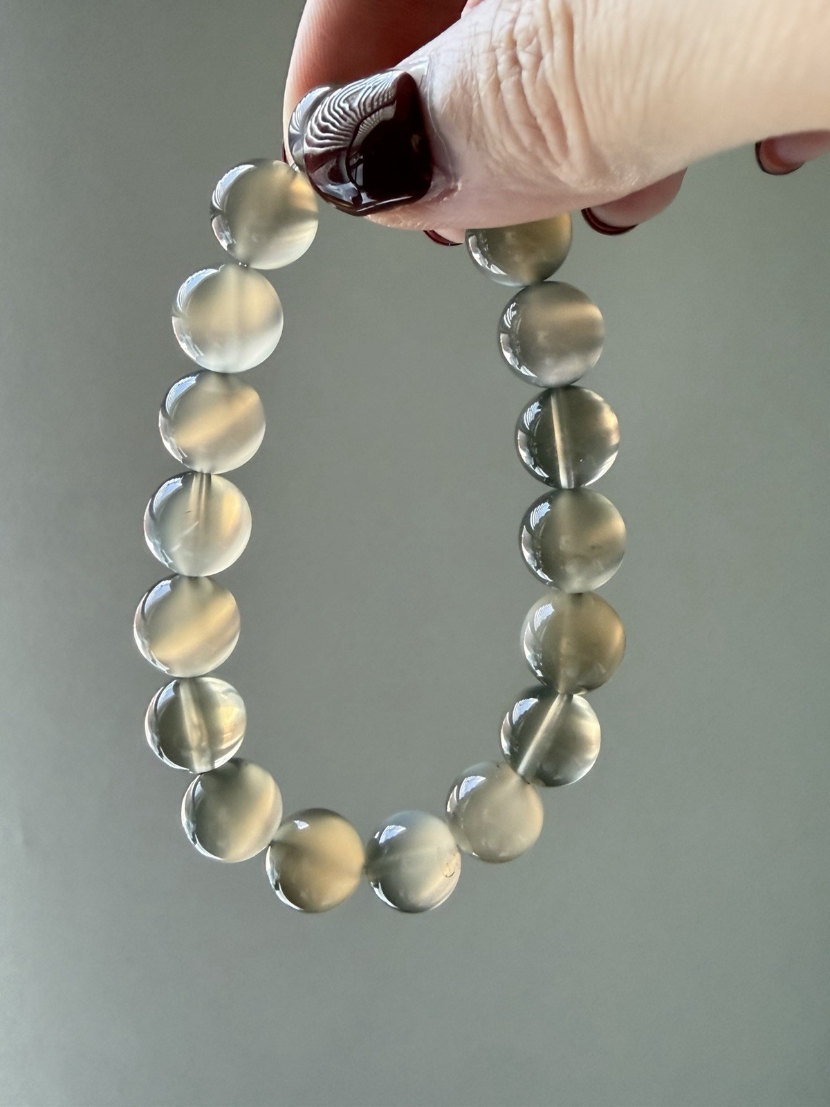 AAA+ Natural Flashy Transparent Gray Moonstone Bracelet 11mm