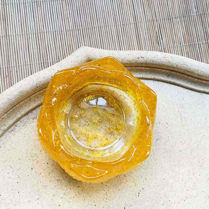 Natural Quartz Crystal Crushed Stone Lotus Degaussing Bowl Healing Resin Decor