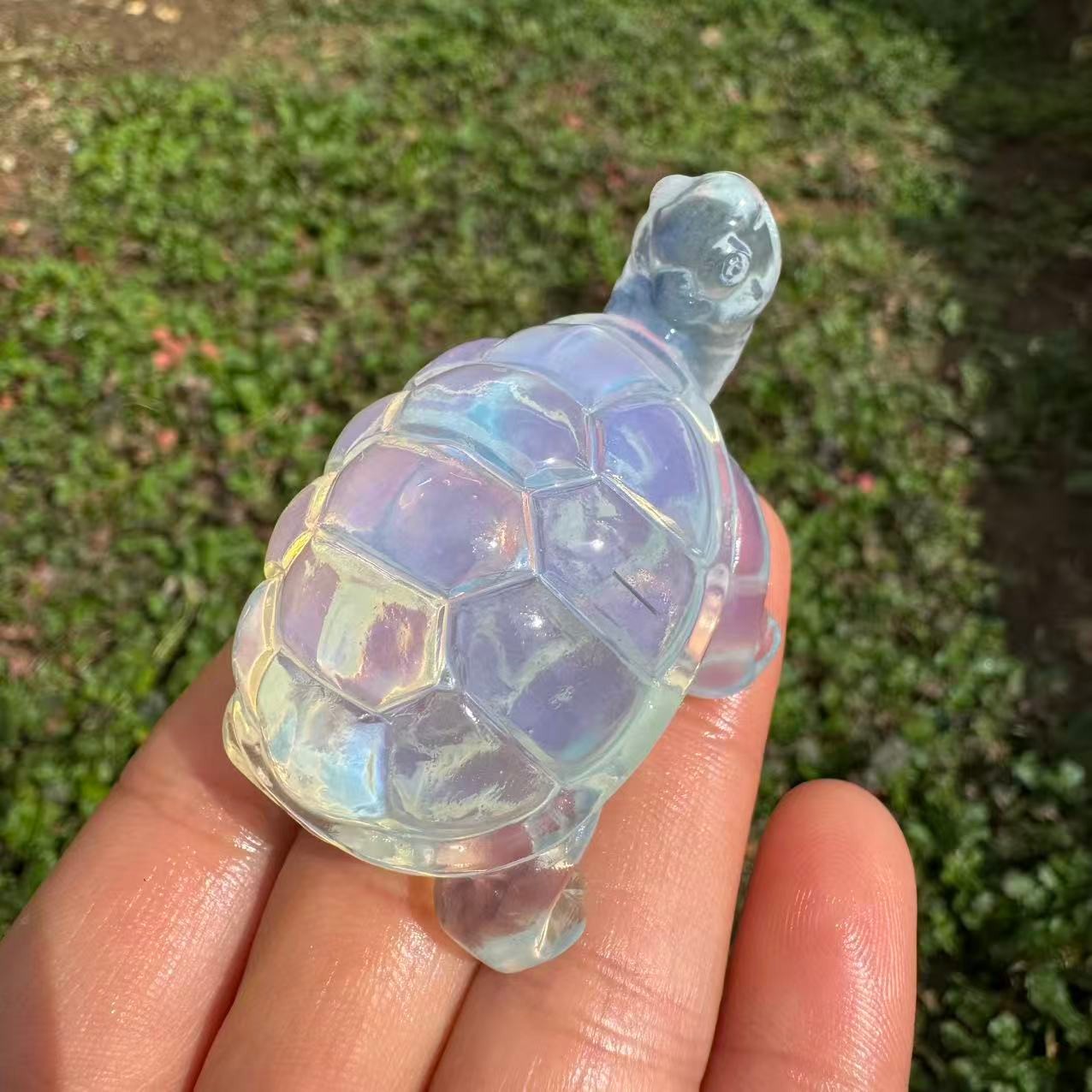 2.3″ hand carved opal turtle Quartz Crystal reiki healing 1pc