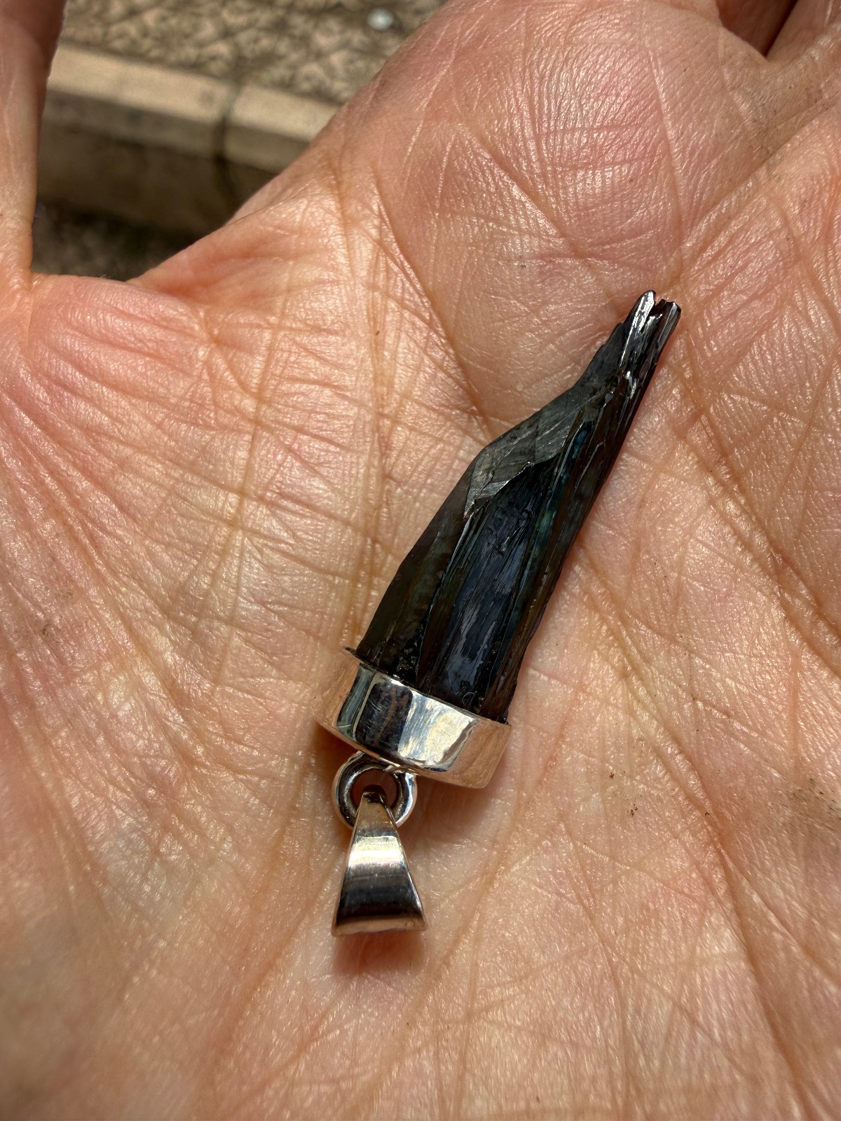 Vivianite Crystal Pendant silver 925 Raw anxiety healing natural awareness