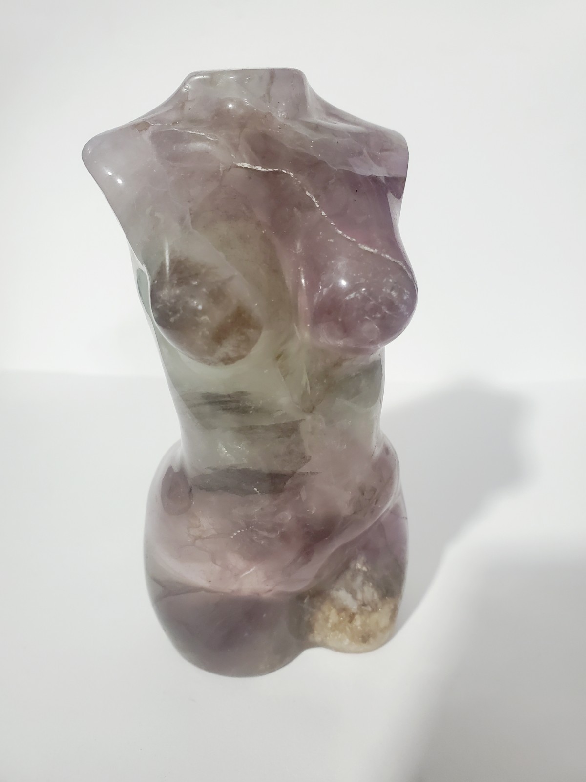 Natural AMETHYST goddess Skull Quartz Crystal Decor 652g
