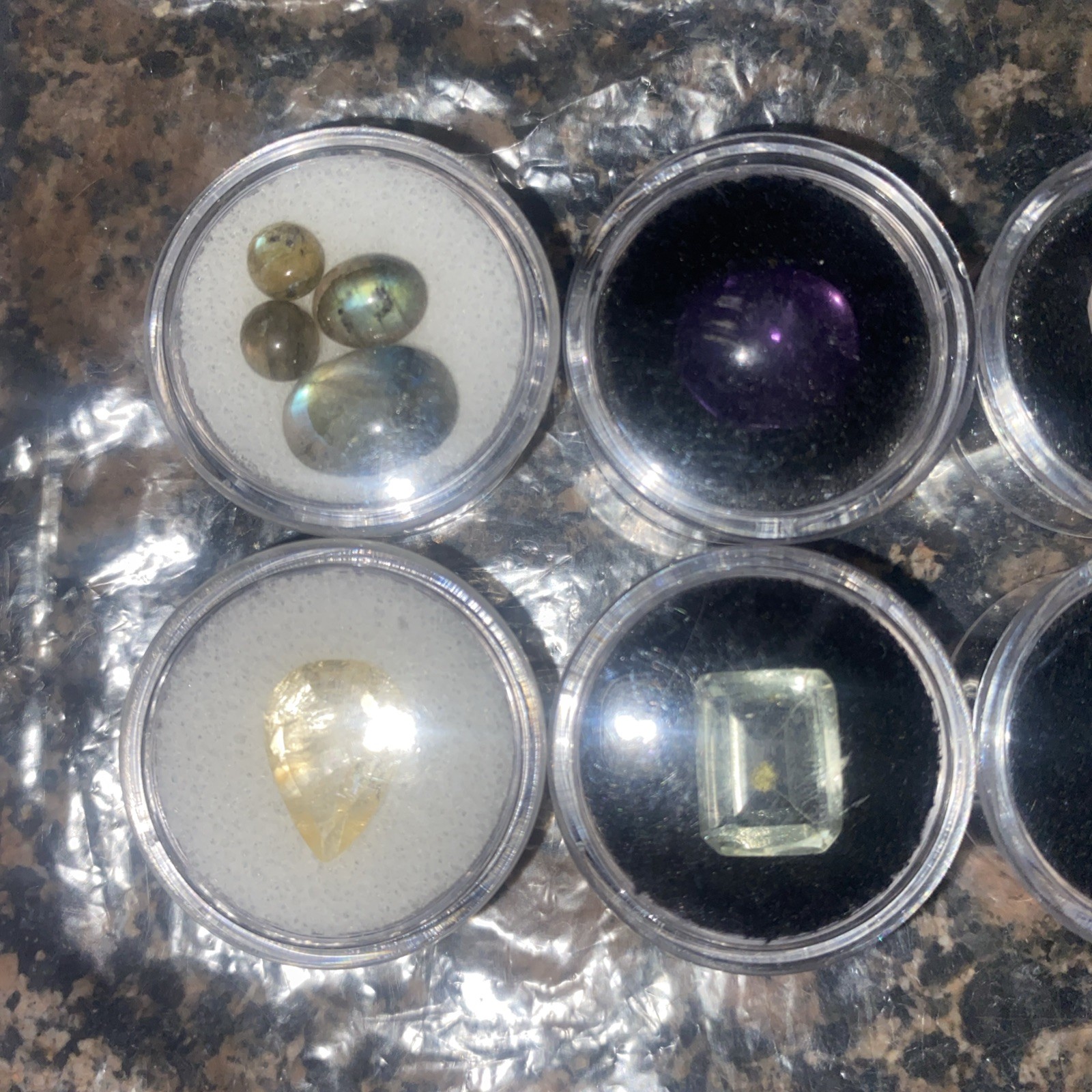 Natural Gemstone Collection Blk Agate, Amethyst, Tigers Eye, Quartz, Aquamarine
