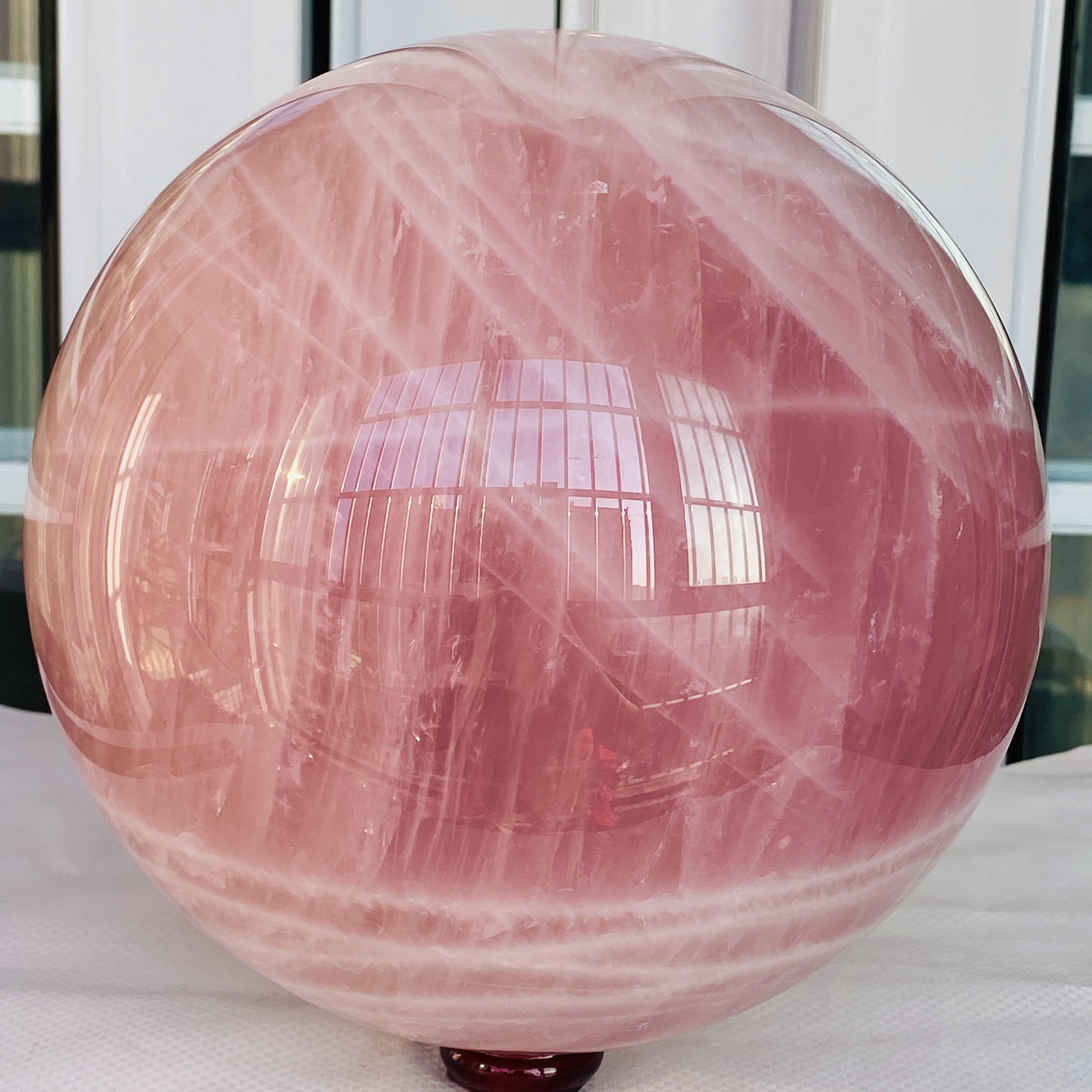 Natural Pink Rose Quartz Sphere Crystal Ball Reiki Healing 10600G