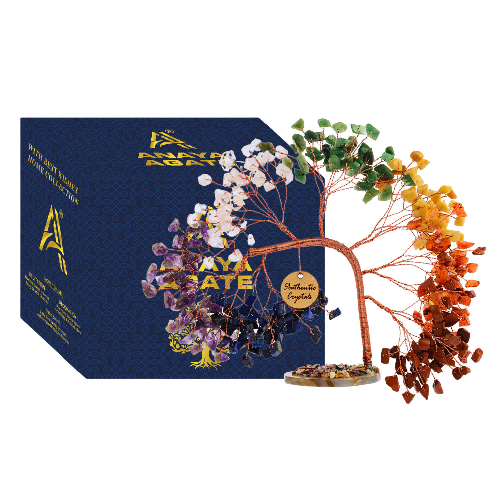 7 Chakra Crystal Tree of Life for Home Office Decor, Crystals and Healing Stones