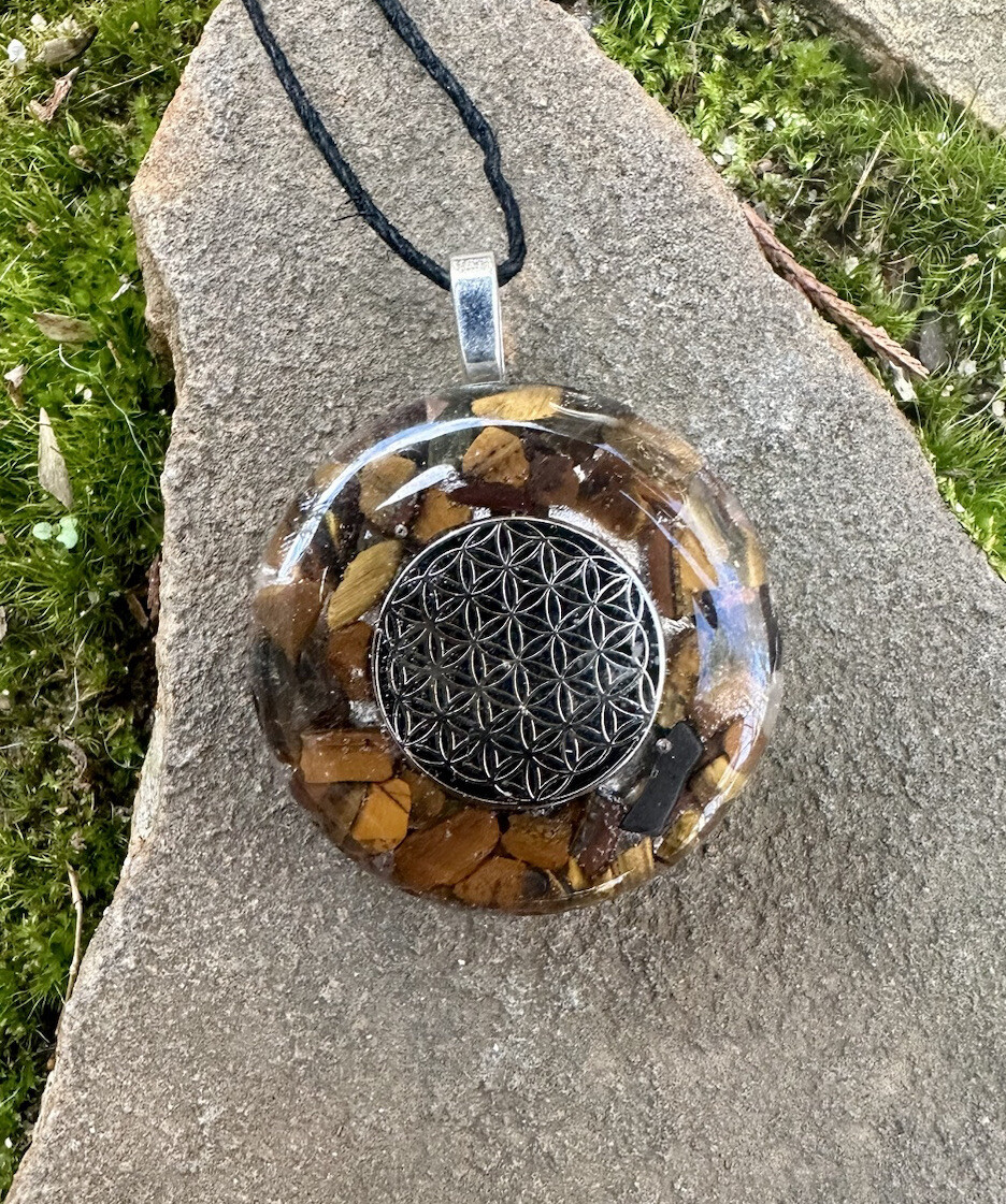 orgonite pendant emf protection tigers eye elite shungite American Made