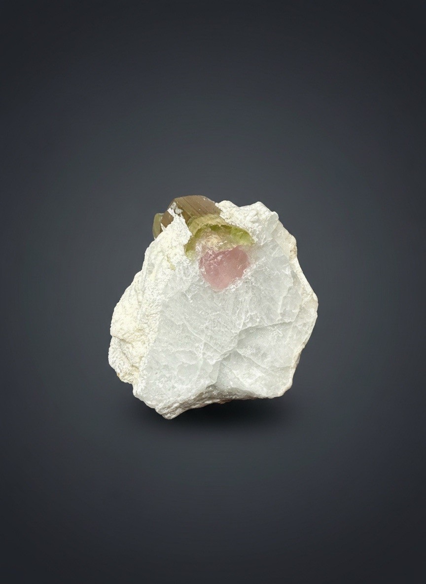 Watermelon Tourmaline on Matrix | Collector Mineral Specimen | Pakistan