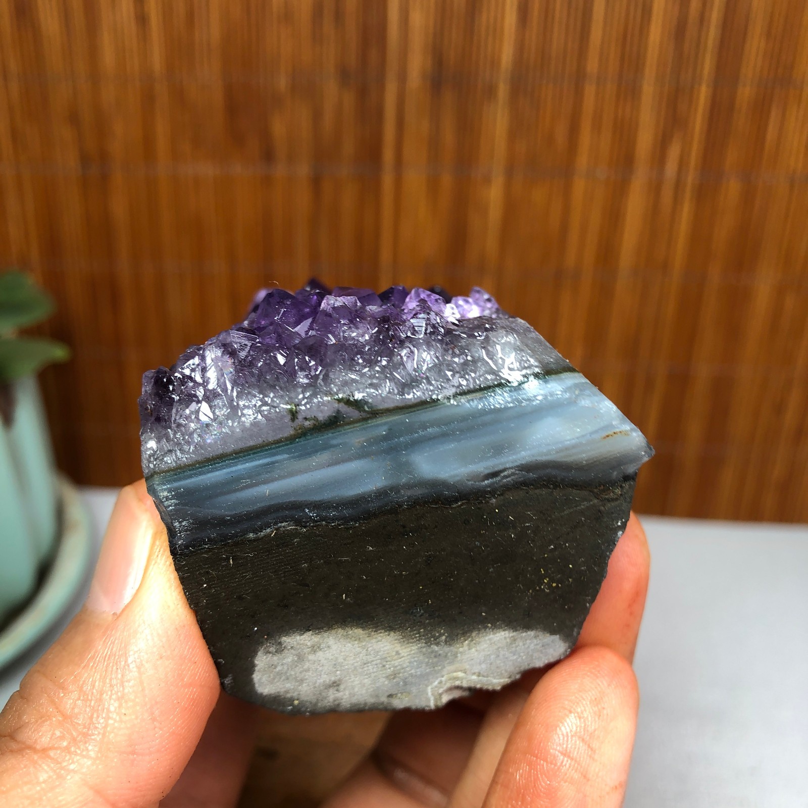 68mm NATURAL amethyst point purple Crystal Cluster Mineral Specimen 177g A1128