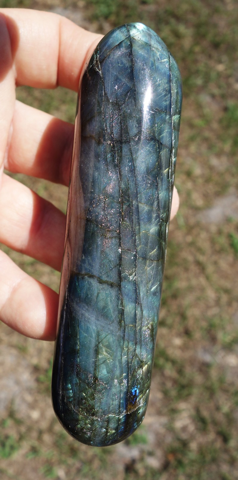 Super FLASH LABRADORITE Crystal Massage Wand Point BRAND NEW Old Stock For Sale