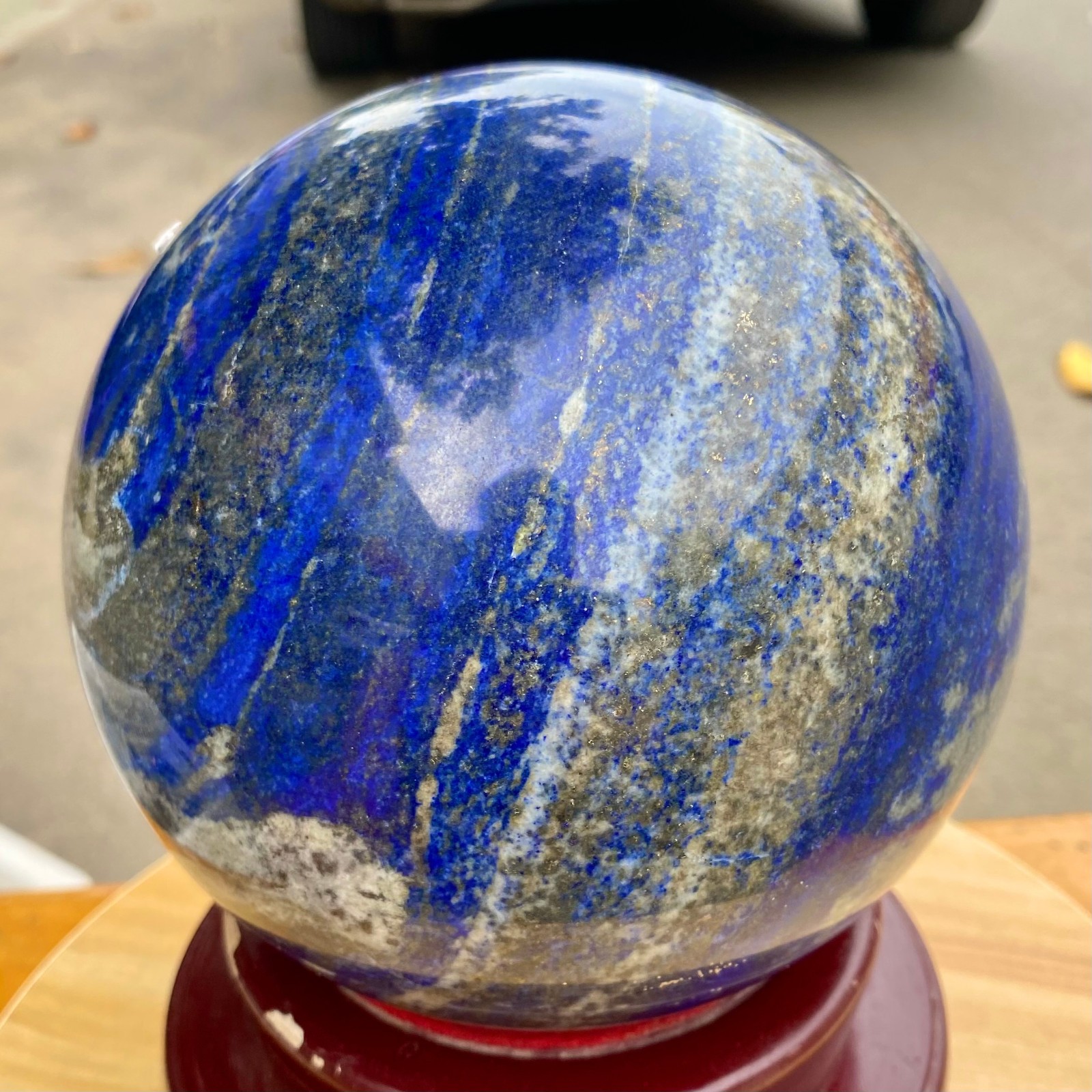 10.14LB Large Natural Lapis lazuli jasper Quartz Sphere Crystal Ball Reiki Heali