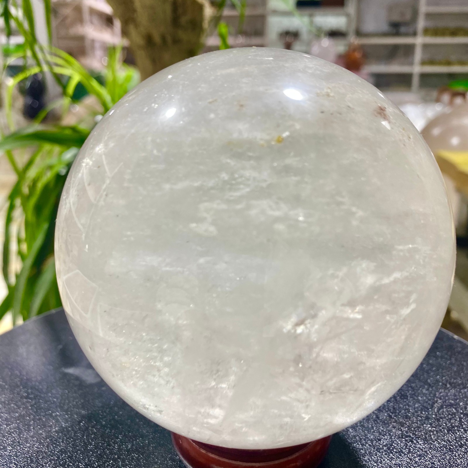 3.96LB white crystal transparent quartz crystal ball Reiki repair
