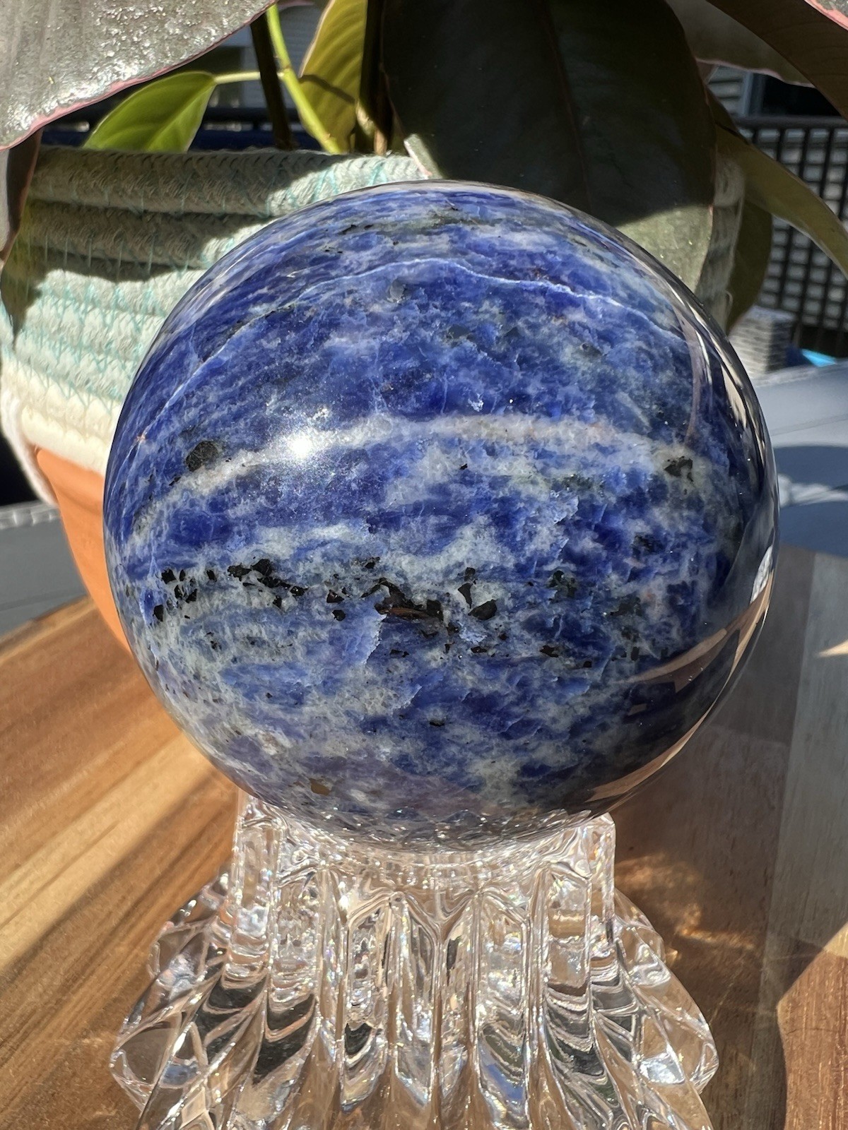 2.8” 71mm 1# 2 oz Blue Sodalite Sphere Large Crystal Ball Denim US Seller 1