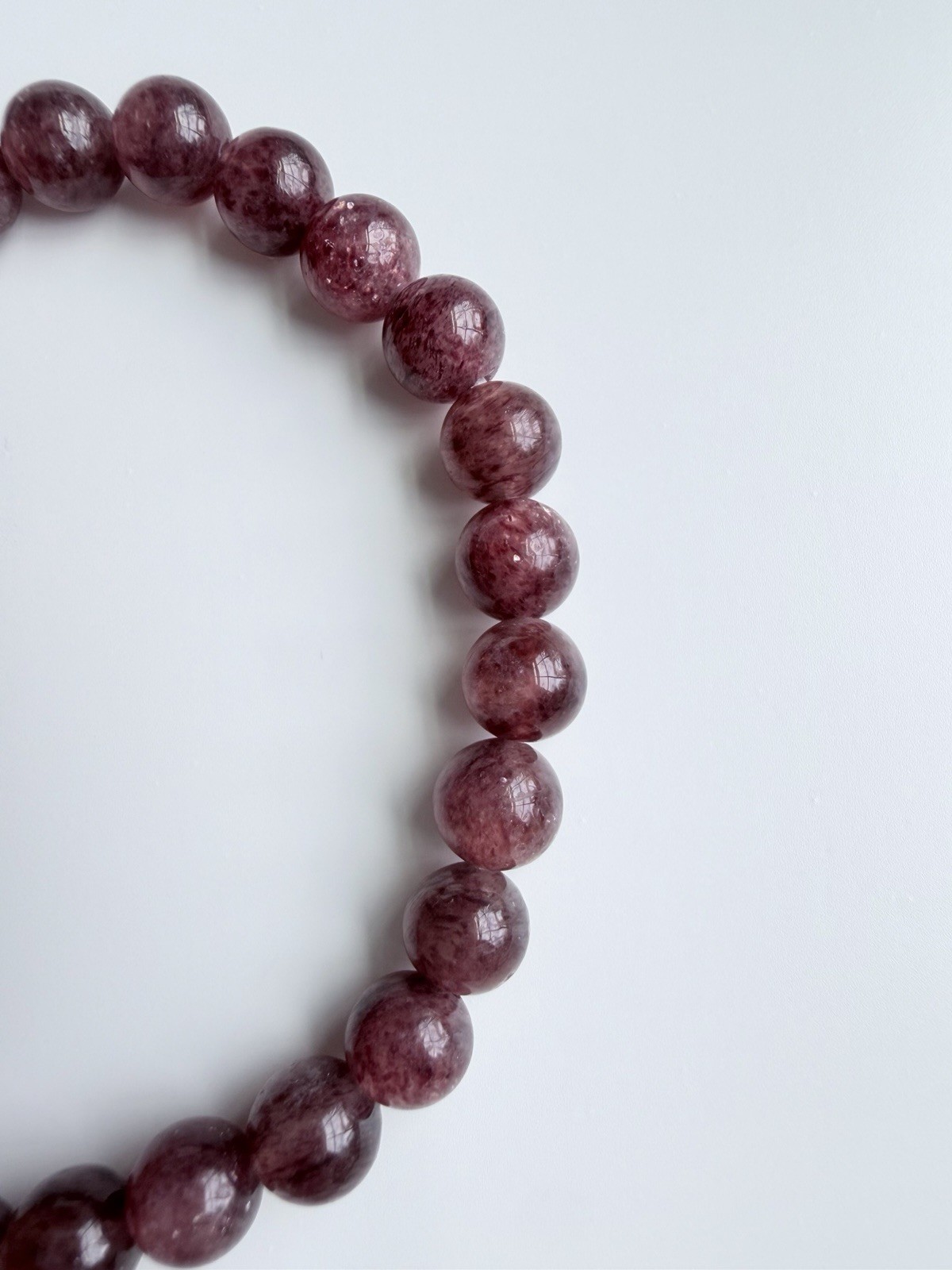 High Quality Dark Pink Red Strawberry Quartz Bracelet 6mm Beads Design Bracelet