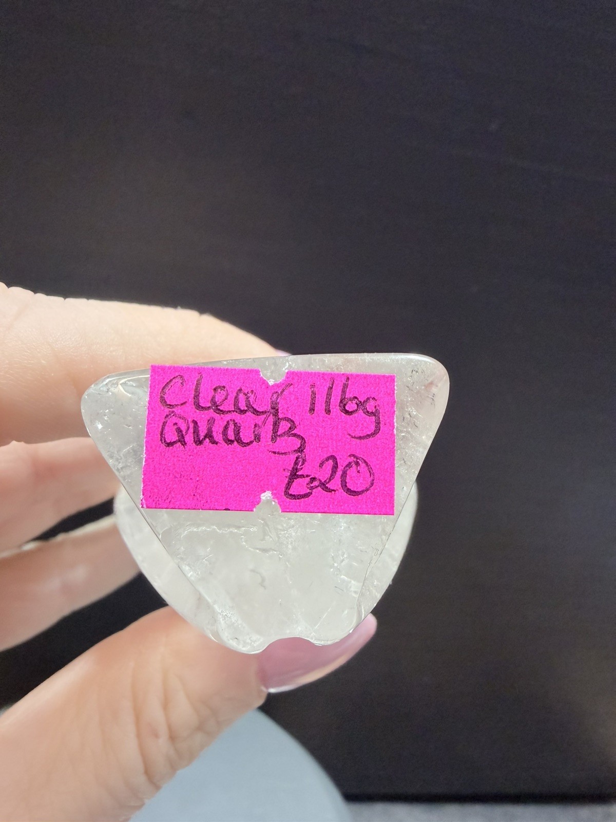 Crystal Clear Quartz Angel Simple Carving spiritual Heal display 7.8cm 116g