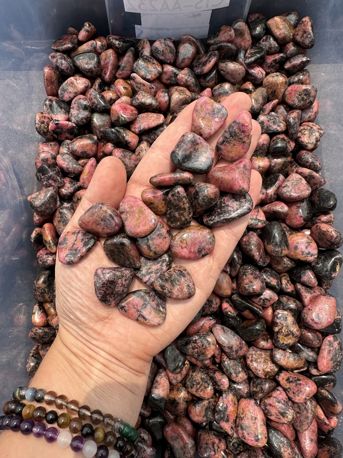 Rhodonite Tumbled Stone – Polished Natural Rhodonite Crystal from Mozambique