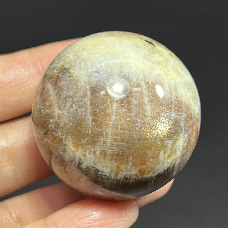 42mm+ Natural Gray moonstone sphere quartz Crystal starlight ball Healing 1pc