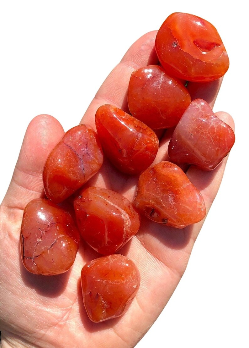 Carnelian Tumbled Stone – Multiple Sizes Available – Tumbled Carnelian Crystal