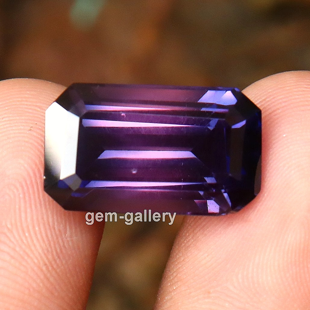 17 Carats Natural Purple Amethyst Emerald Shape Custom Cut Loose Gemstone