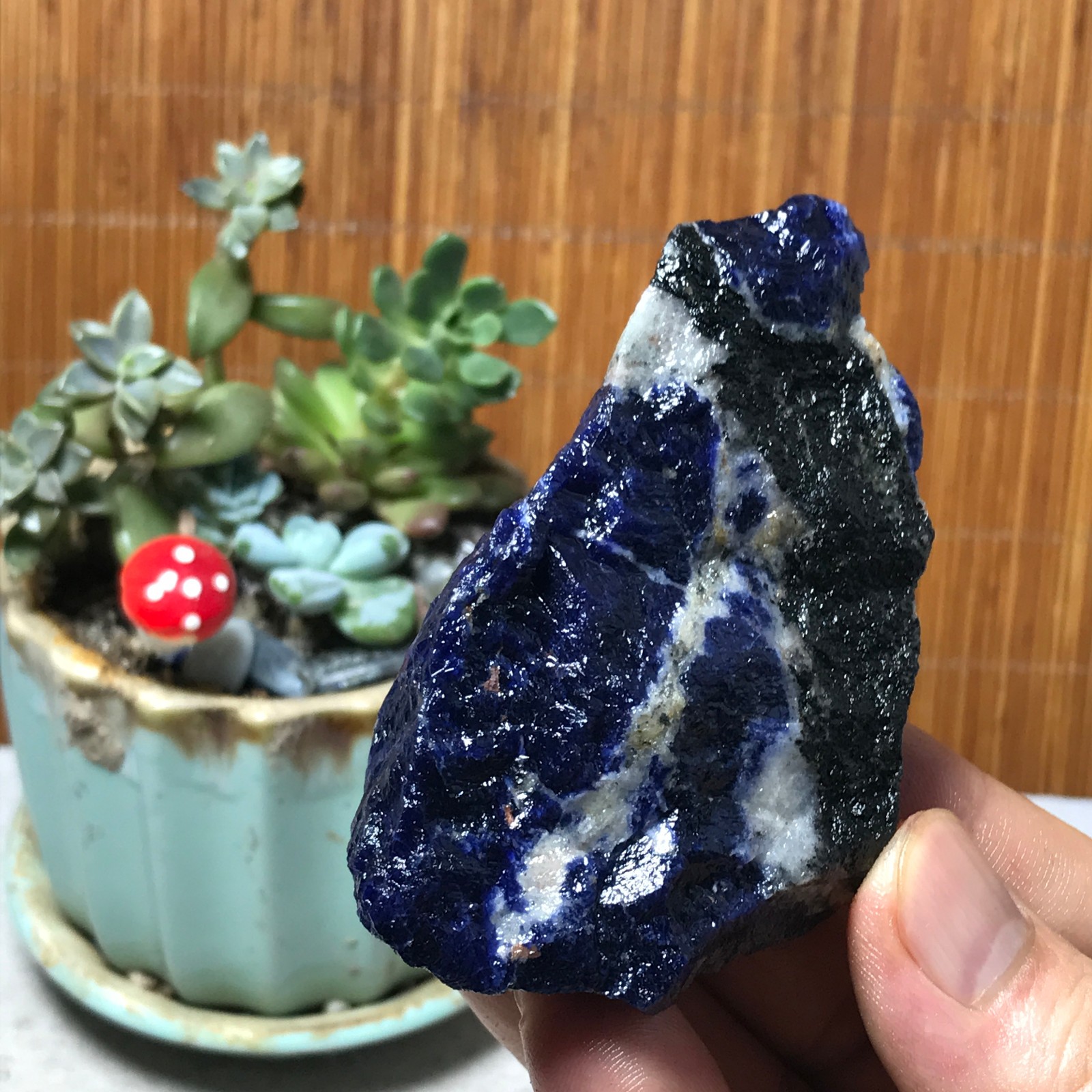 Natural Blue sodalite Crystal gemstone Rough Mineral Specimen healing 91g A6387