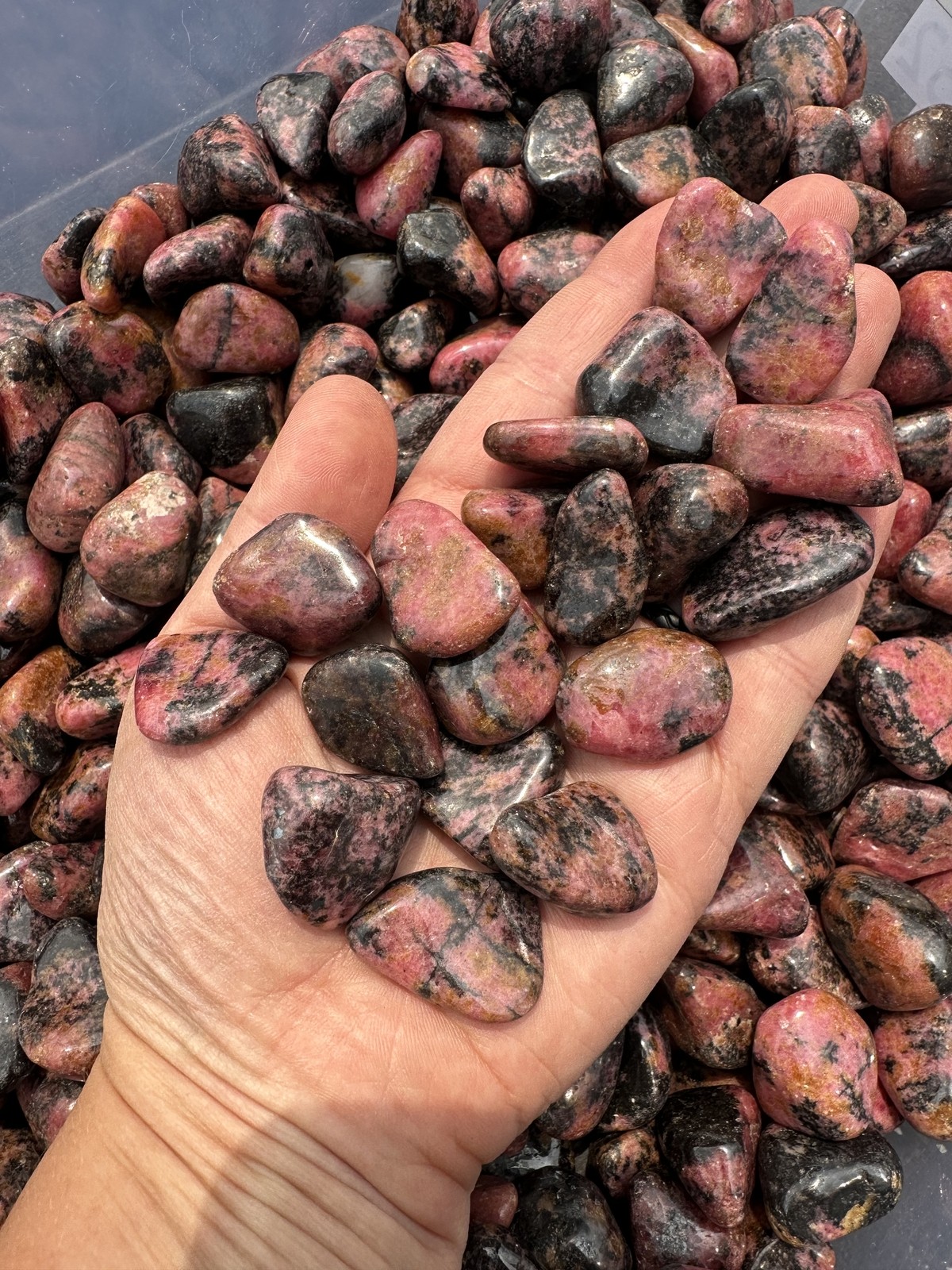Rhodonite Tumbled Stone – Polished Natural Rhodonite Crystal from Mozambique