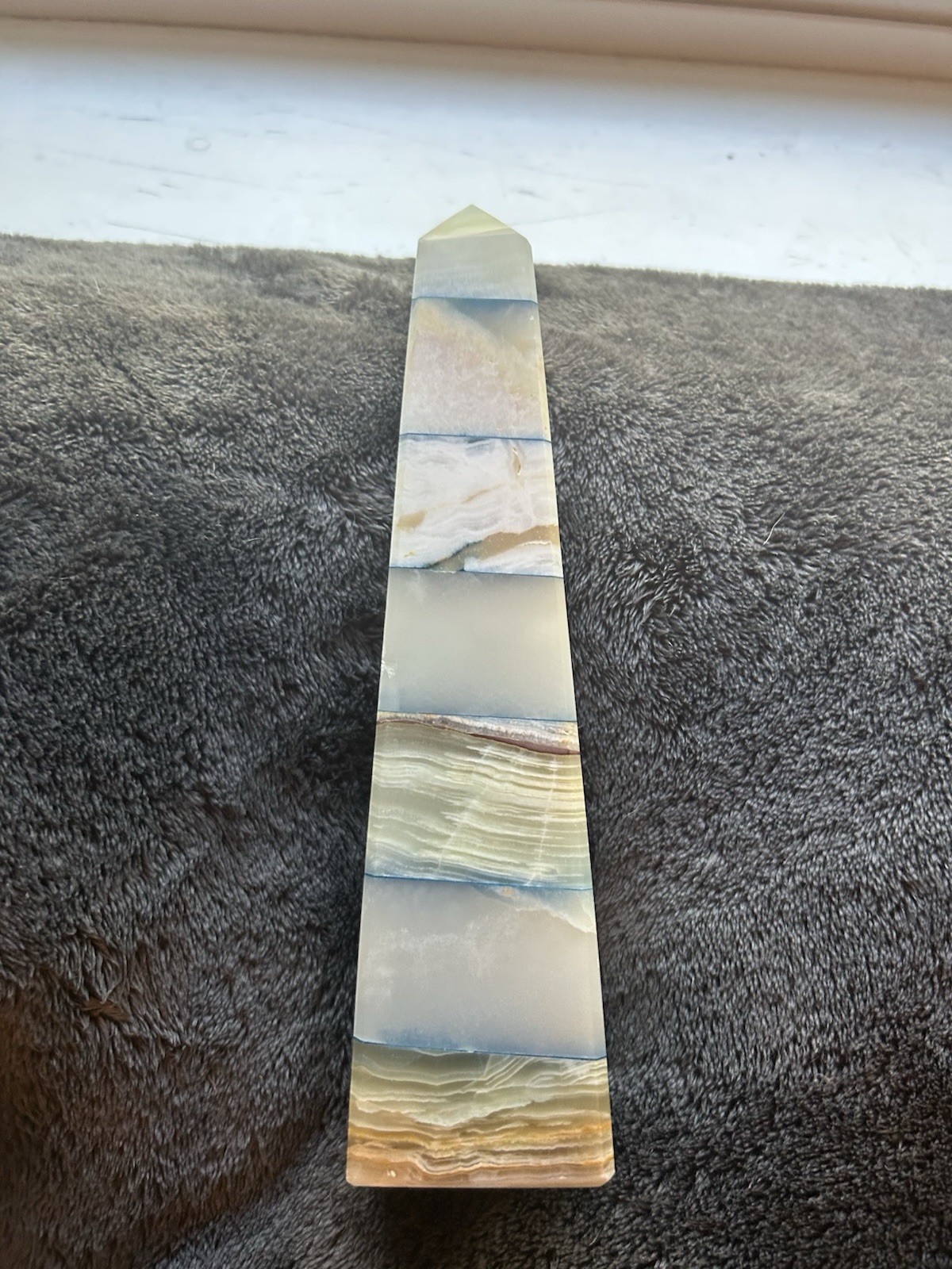 Modern Natural Onyx? Pyramid 8 1/2”