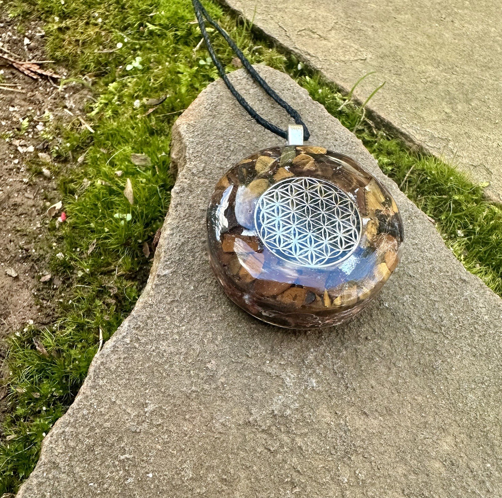 orgonite pendant emf protection tigers eye elite shungite American Made