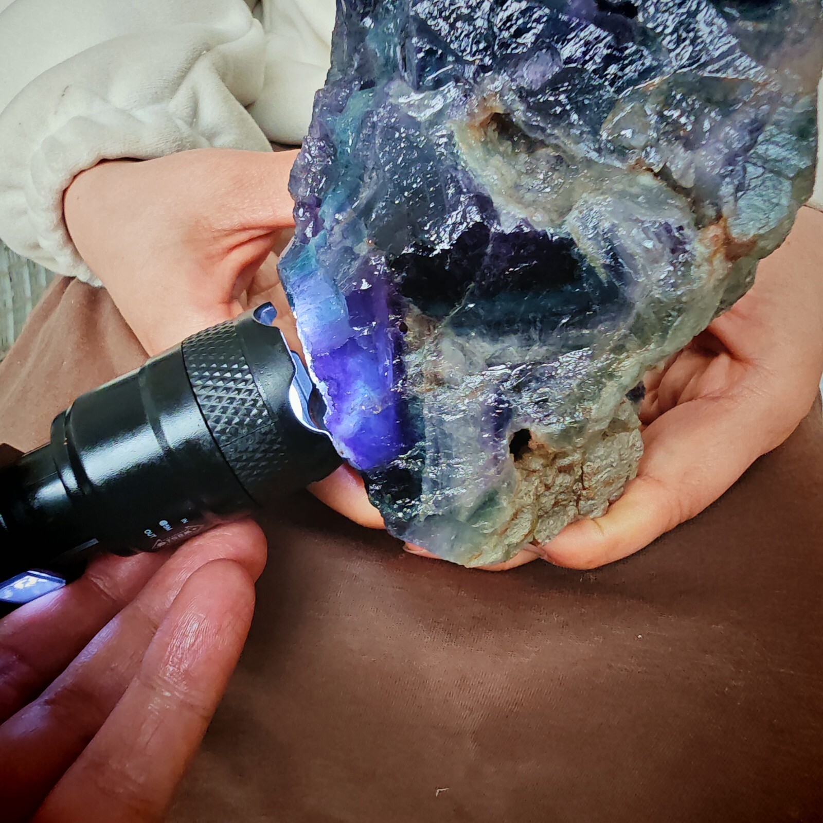 4.356LB Restoration of Natural Colored Fluorite Crystal Specimens 1980g