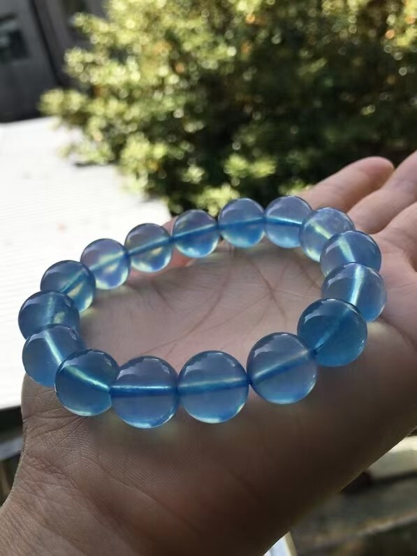 Natural Aquamarine Gemstone Blue Crystal Fashion Bracelet AAAA