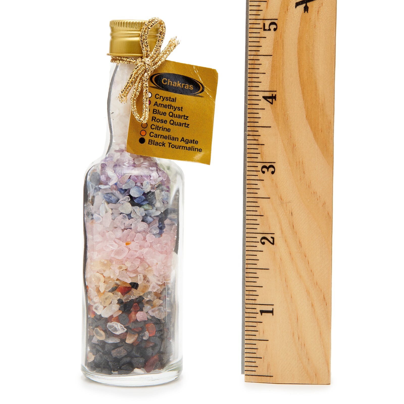 7 Chakra Gemstone Chips Glass Bottle Wishing Healing Crystals Collectable Gems