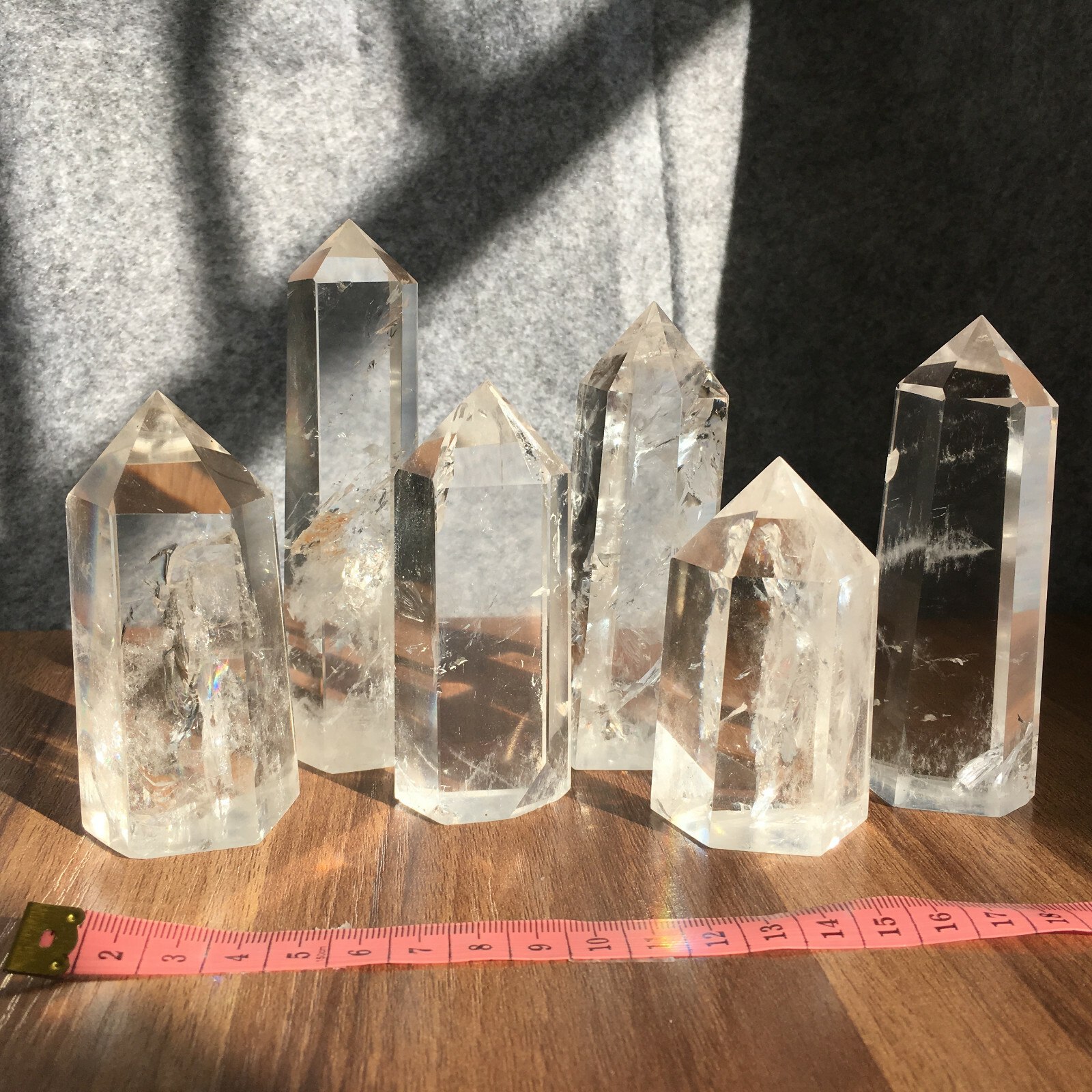 6PCS Natural clear quartz obelisk crystal wand point healing random 45-85mm