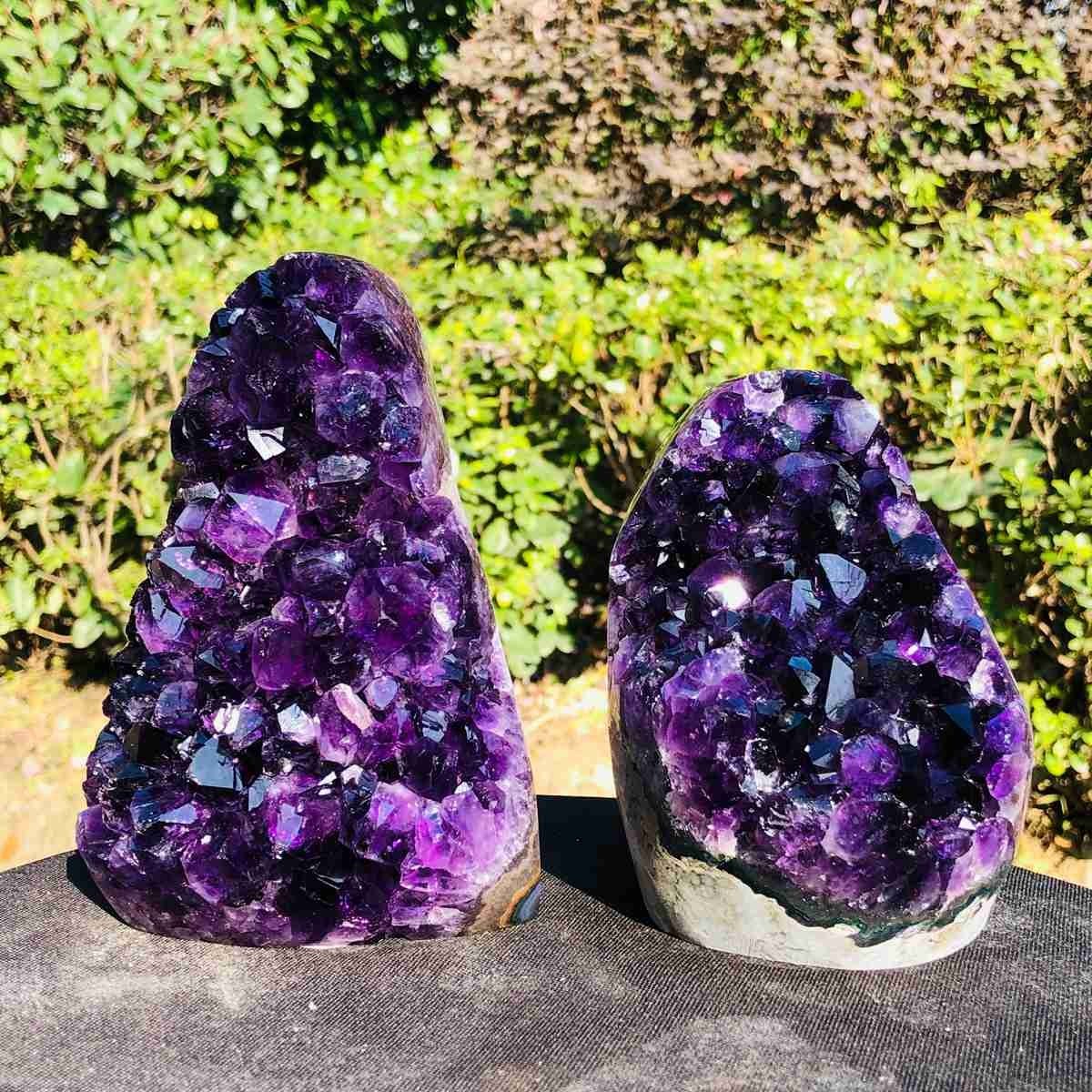 2pc 4.92LB Natural Uruguayan Amethyst Quartz Cave Geode Crystal Healing