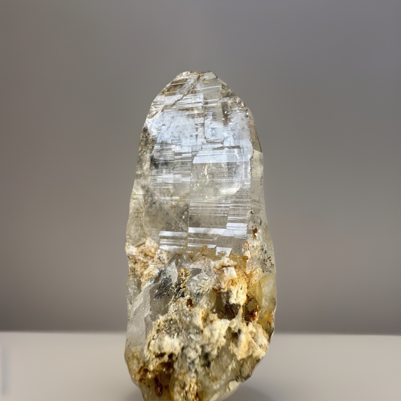 Ganesh Himal Gray Phantom Nepal Quartz Golden Matrix Etched Himalayan Crystal