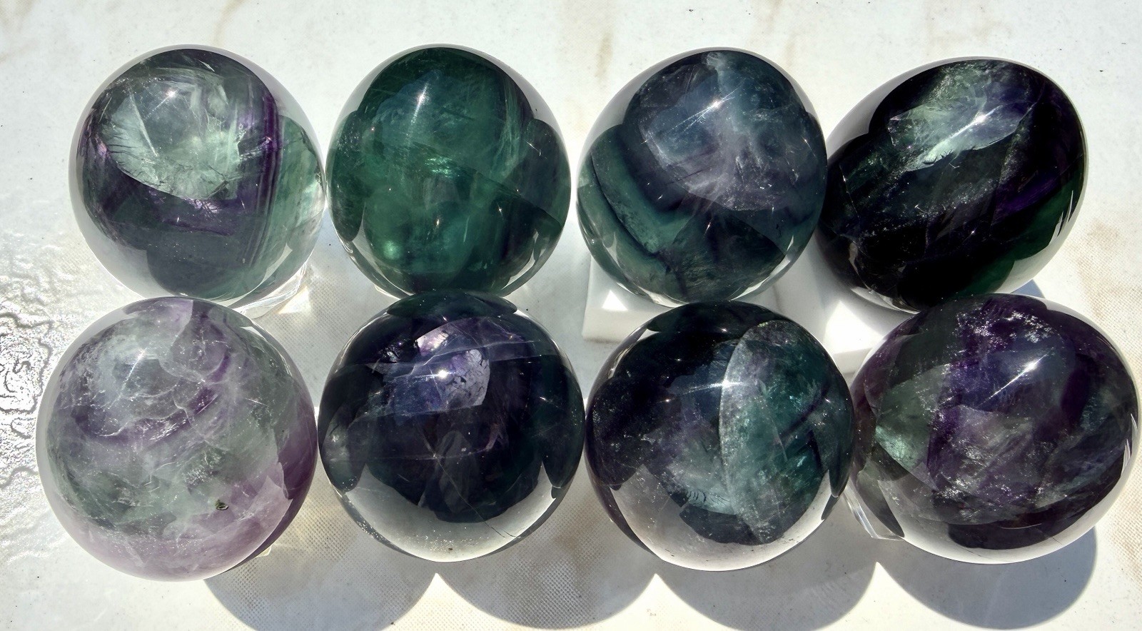 Wholesale Lot 8 Pcs Natural Fluorite Egg Crystal Healing Energy