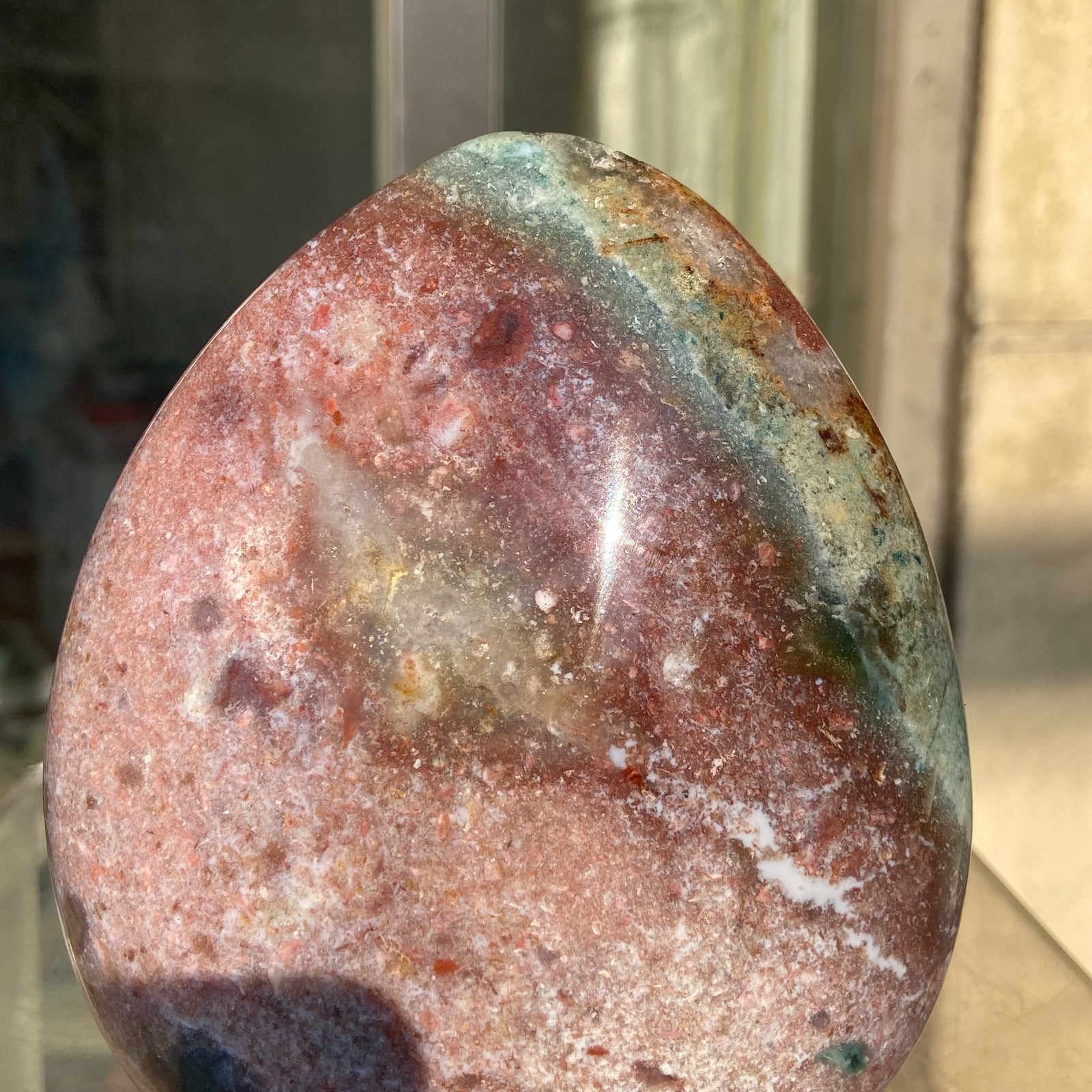 2.24LB Natural Colourful Ocean Jasper Crystal Display Specimen Healing
