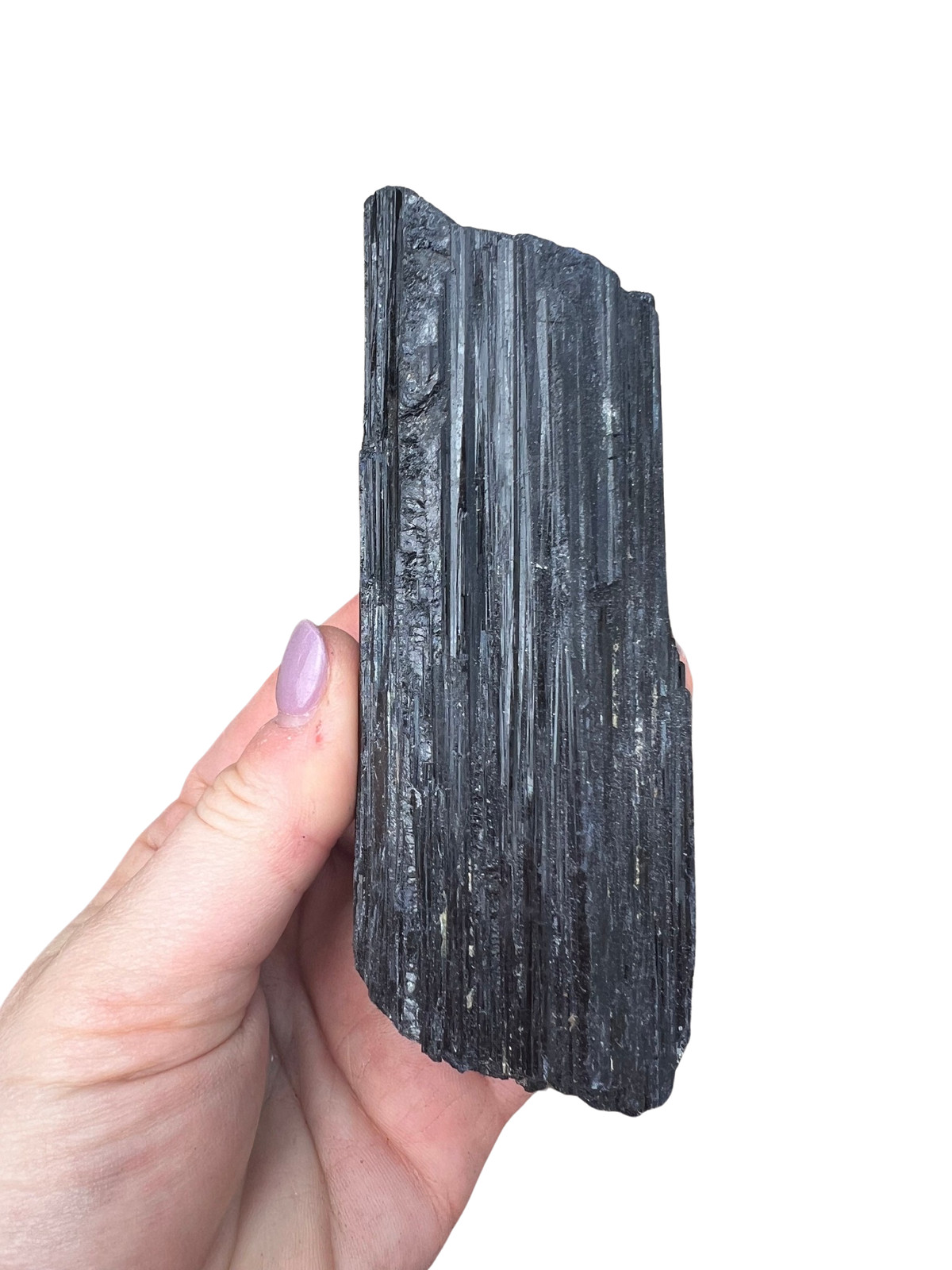 Raw Black Tourmaline Log, Natural Black Tourmaline from Brazil