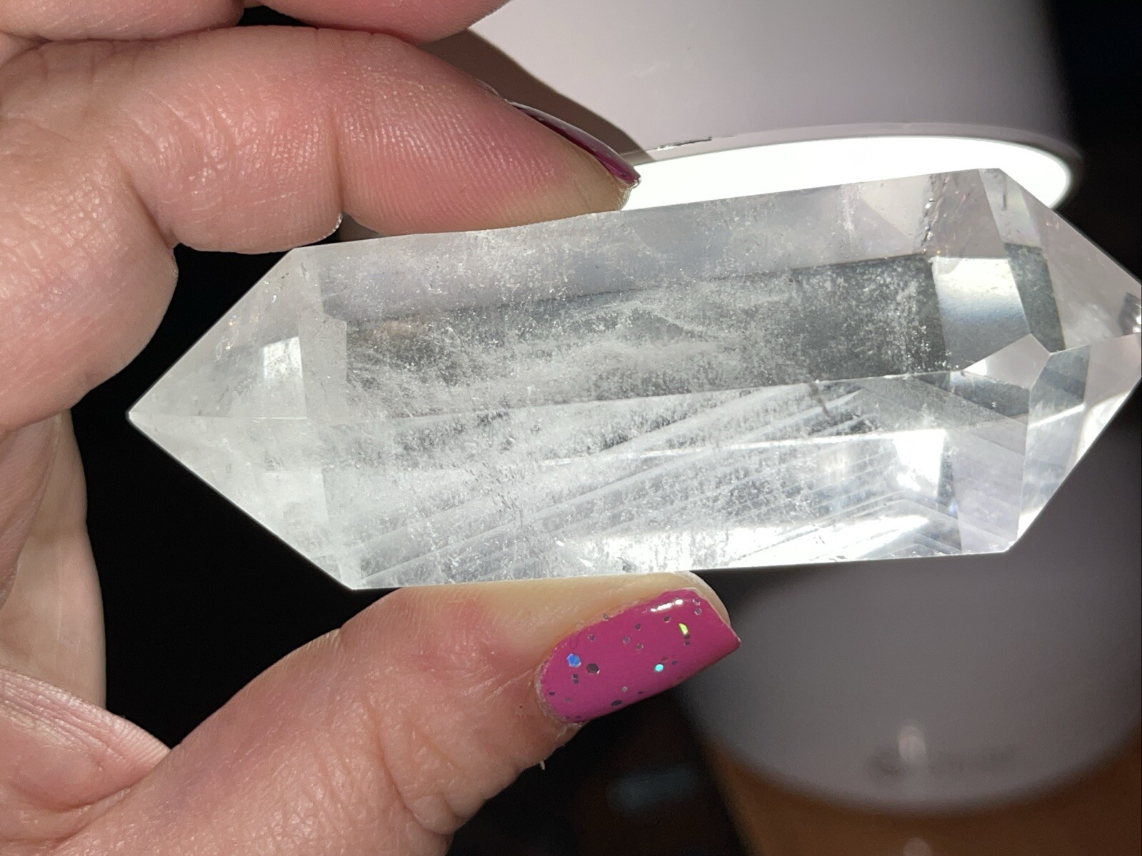 Phantom Clear Quartz Double Terminated DT 3.31in Long 118g