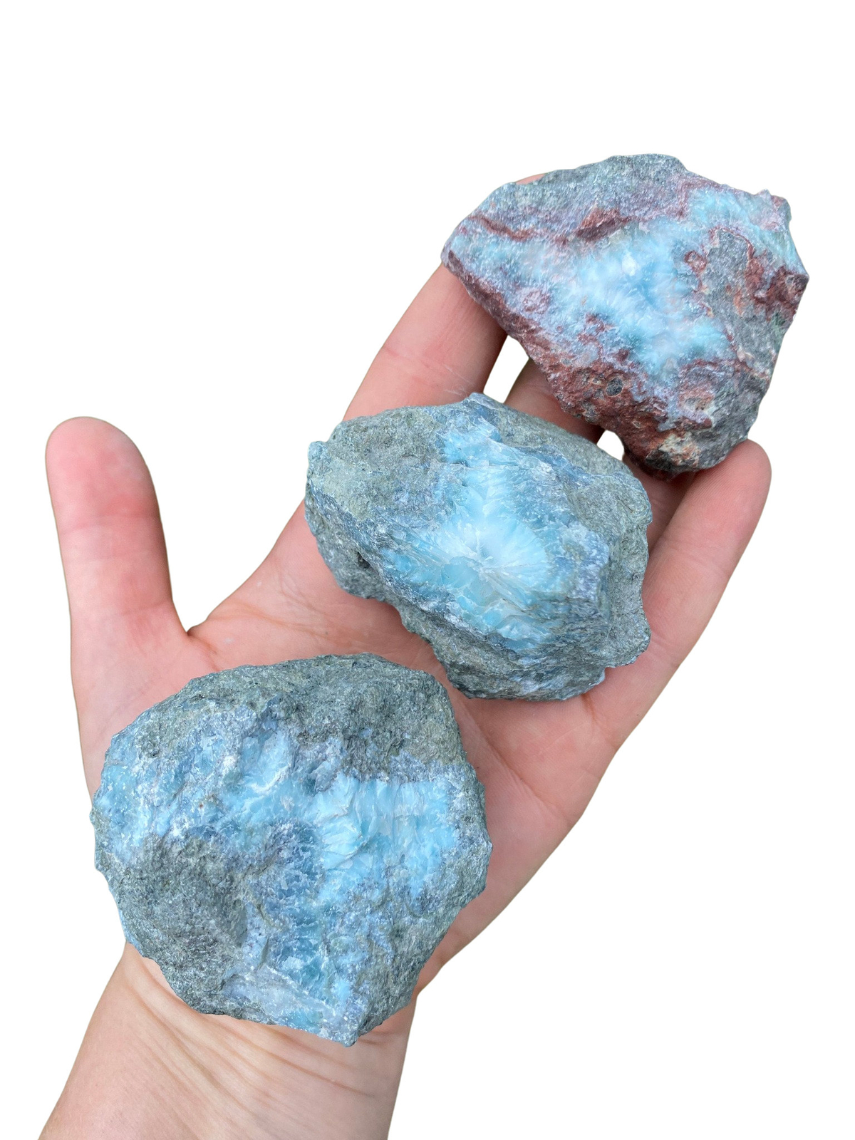 Raw Larimar Stone – Mixed Grade, Natural Larimar from Dominican Republic