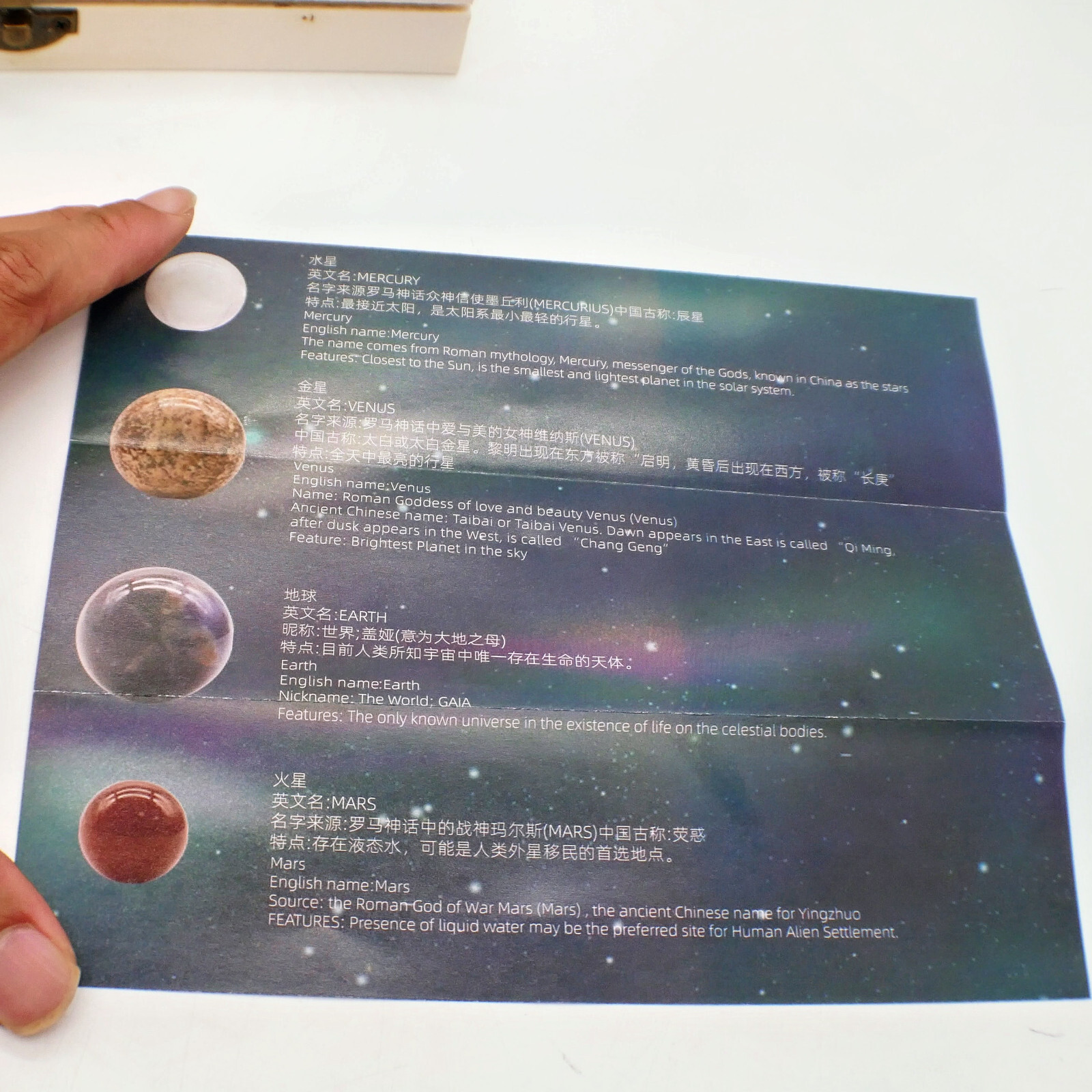 Natural Quartz Stone Sphere Nine Planets of The Solar System Kids Crystal Gift