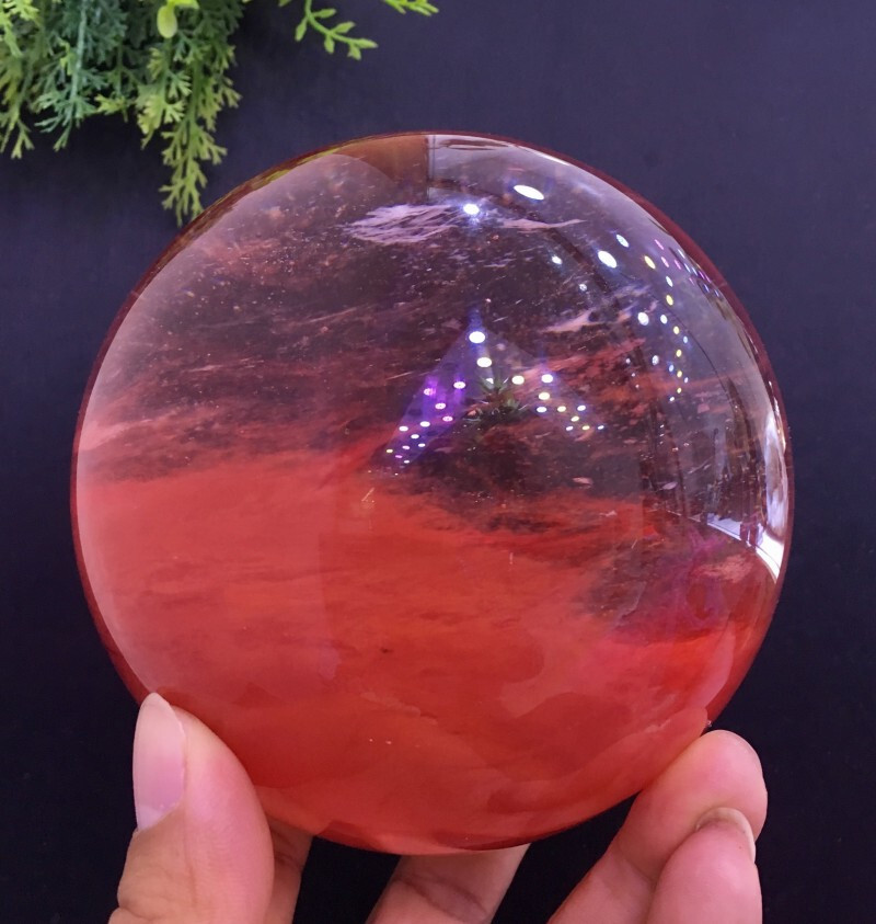 118mm 2.1kg Red Cherry Quartz Sphere Ball Fortune For Meditation,Home Decor,Gift