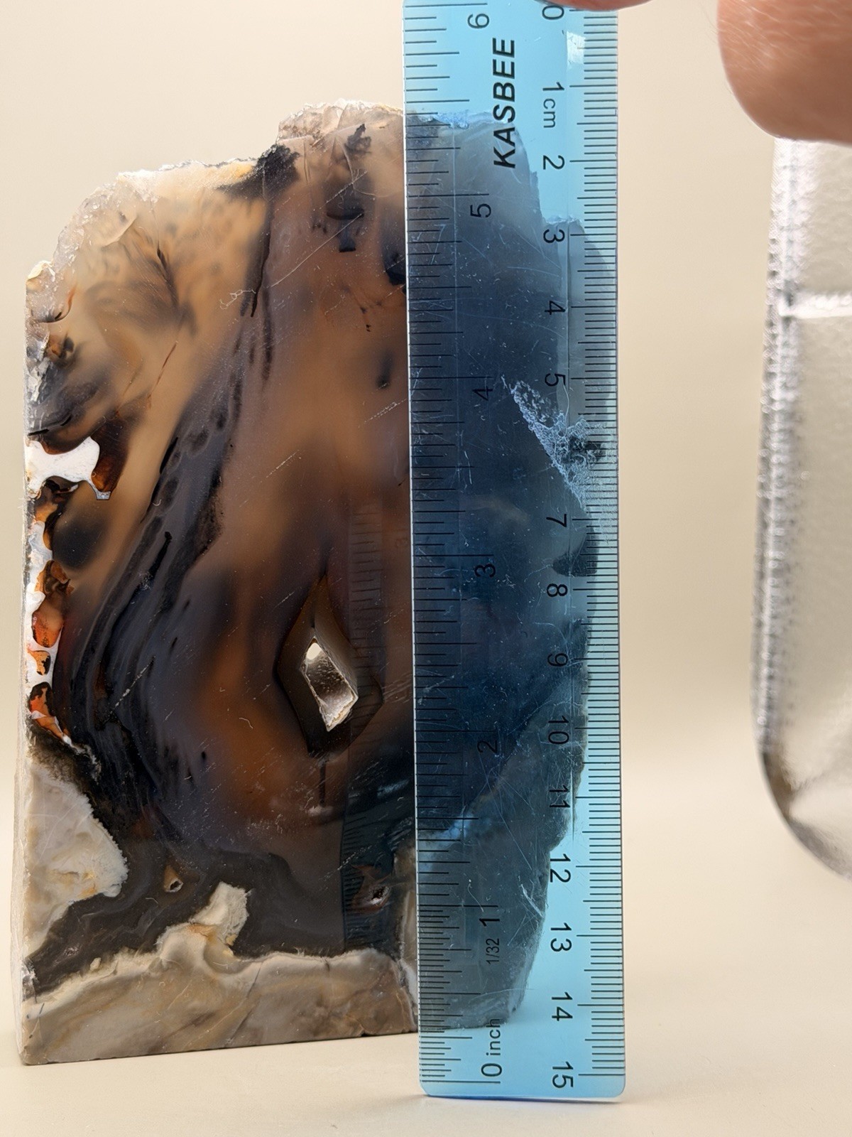 Volcano Agate Freeform Slab Beautiful UV Free Standing Natural Crystal Reiki