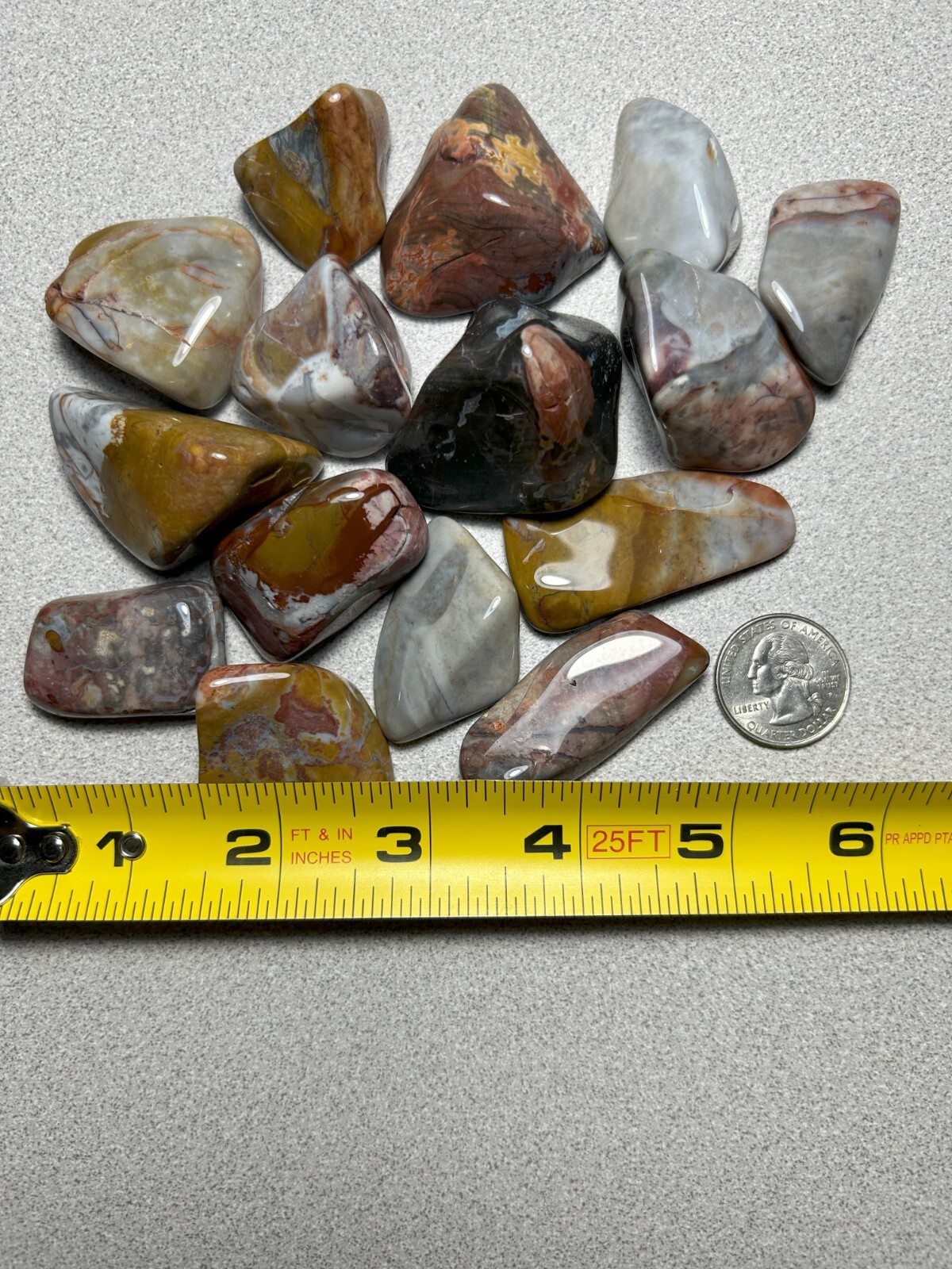 Ohio Flint Tumbled Polished Colorful Stones Wholesale Bulk Lots 1.0-1.5 Inches