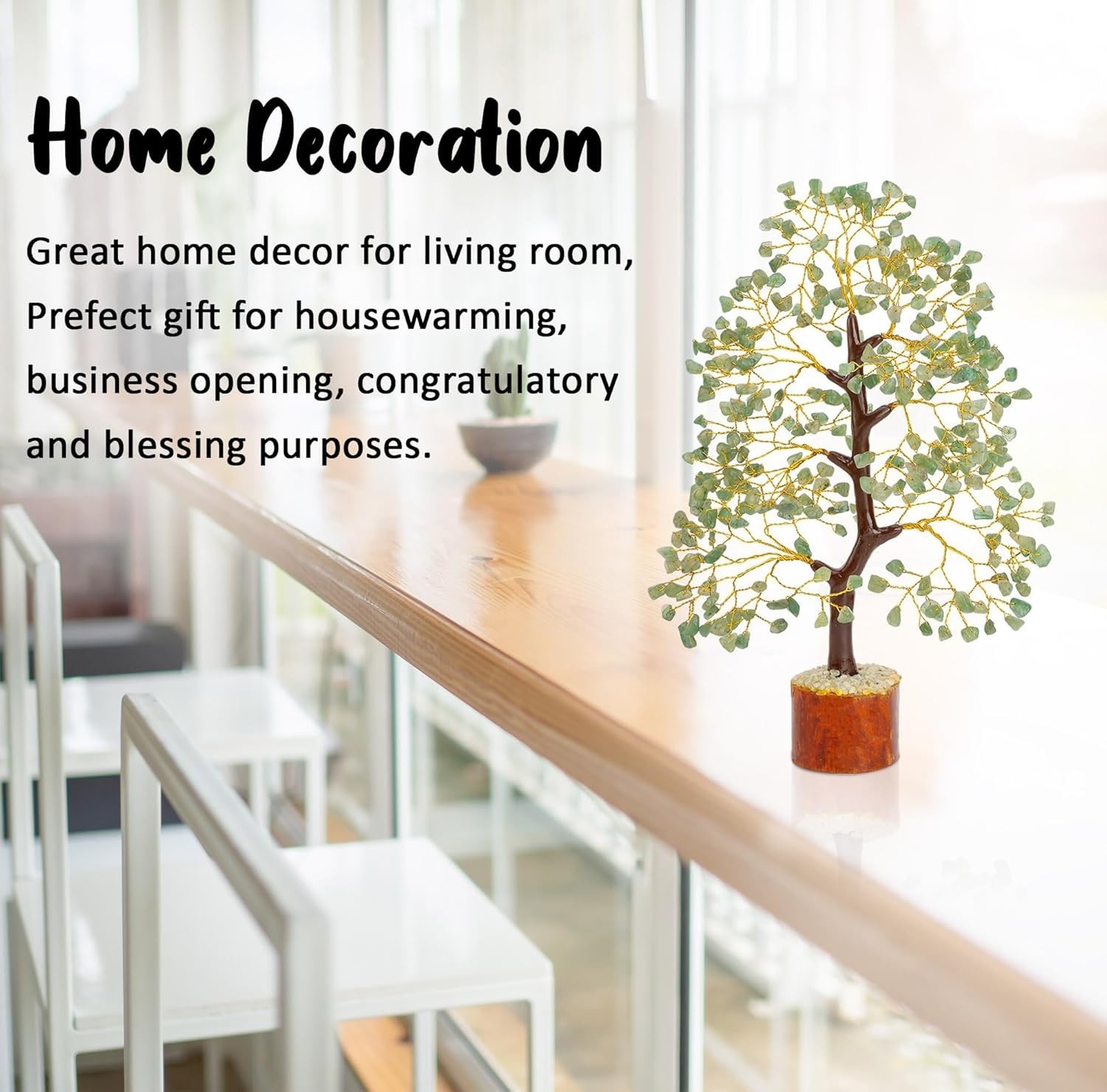 Meaningful Green Jade Crystal Tree – Elegant Housewarming Gift and Home Accent