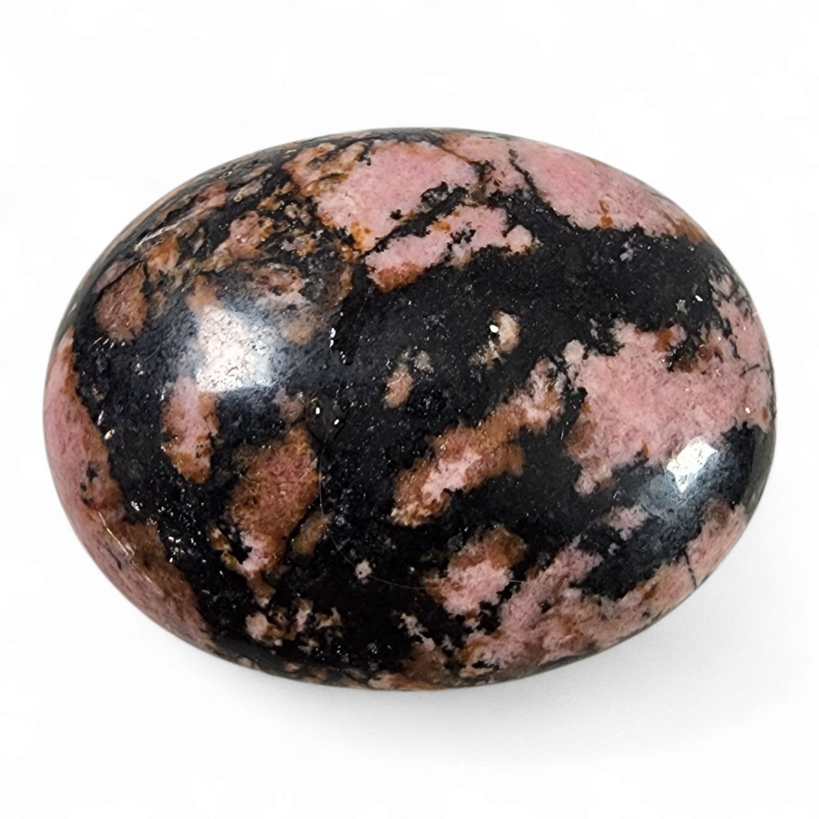 Rhodonite Crystal Polished Palm Stone 46.2 grams