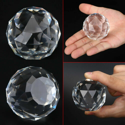 20/40mm Clear Cut Crystal Sphere Faceted Gazing Ball Prisms Suncatcher Decor coi