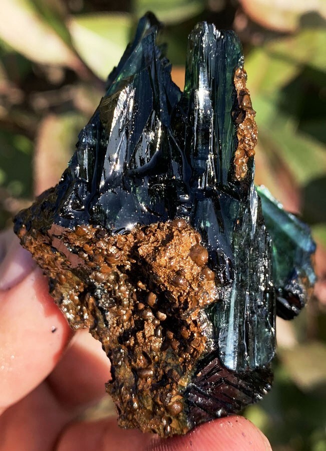 359CT Gemmy! Natural Transparent Green Vivianite Crystal Specimen Brazil ie5083