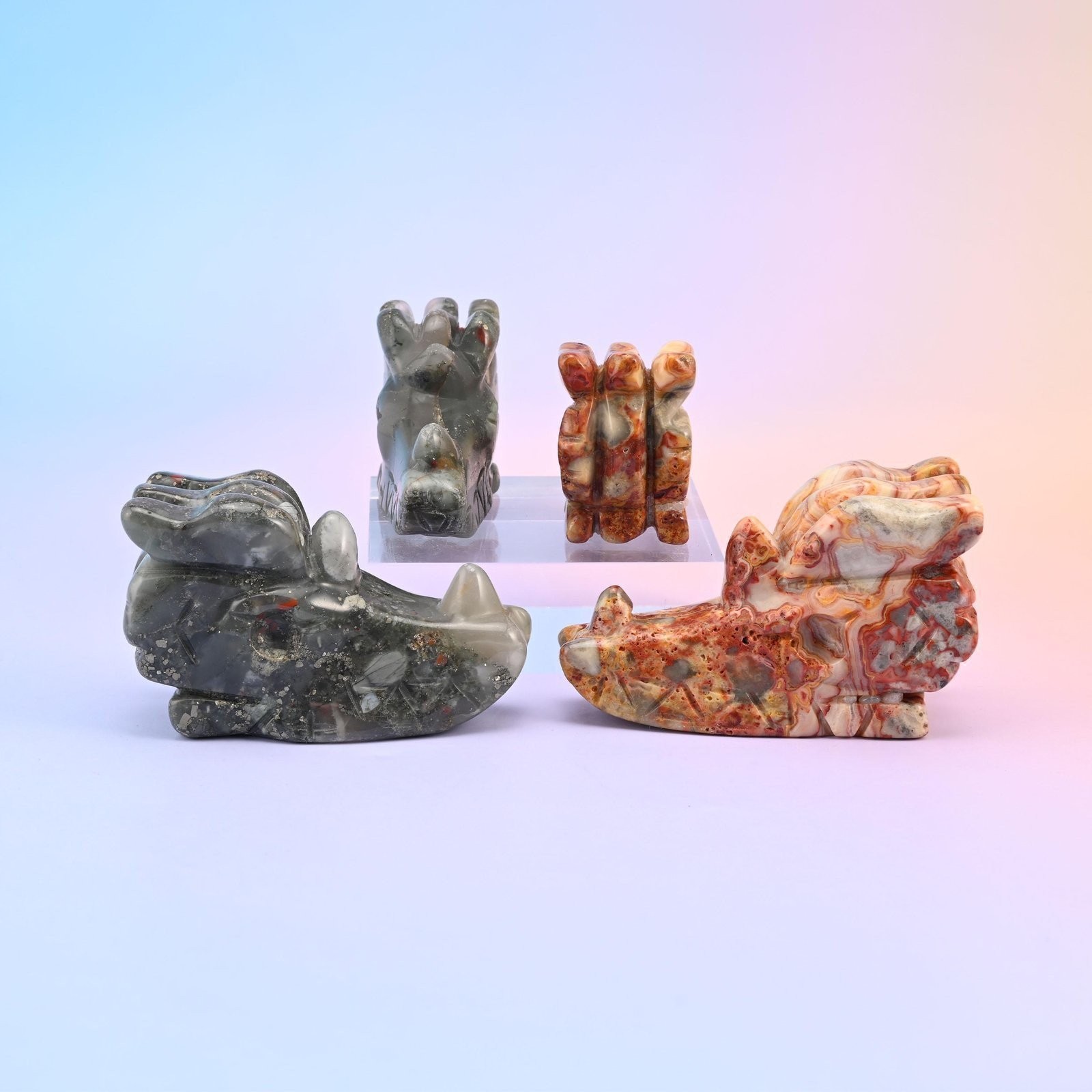 Dragon Head Crystal Carving Figurines – Size 2 Inches and 2.5 Inches Available