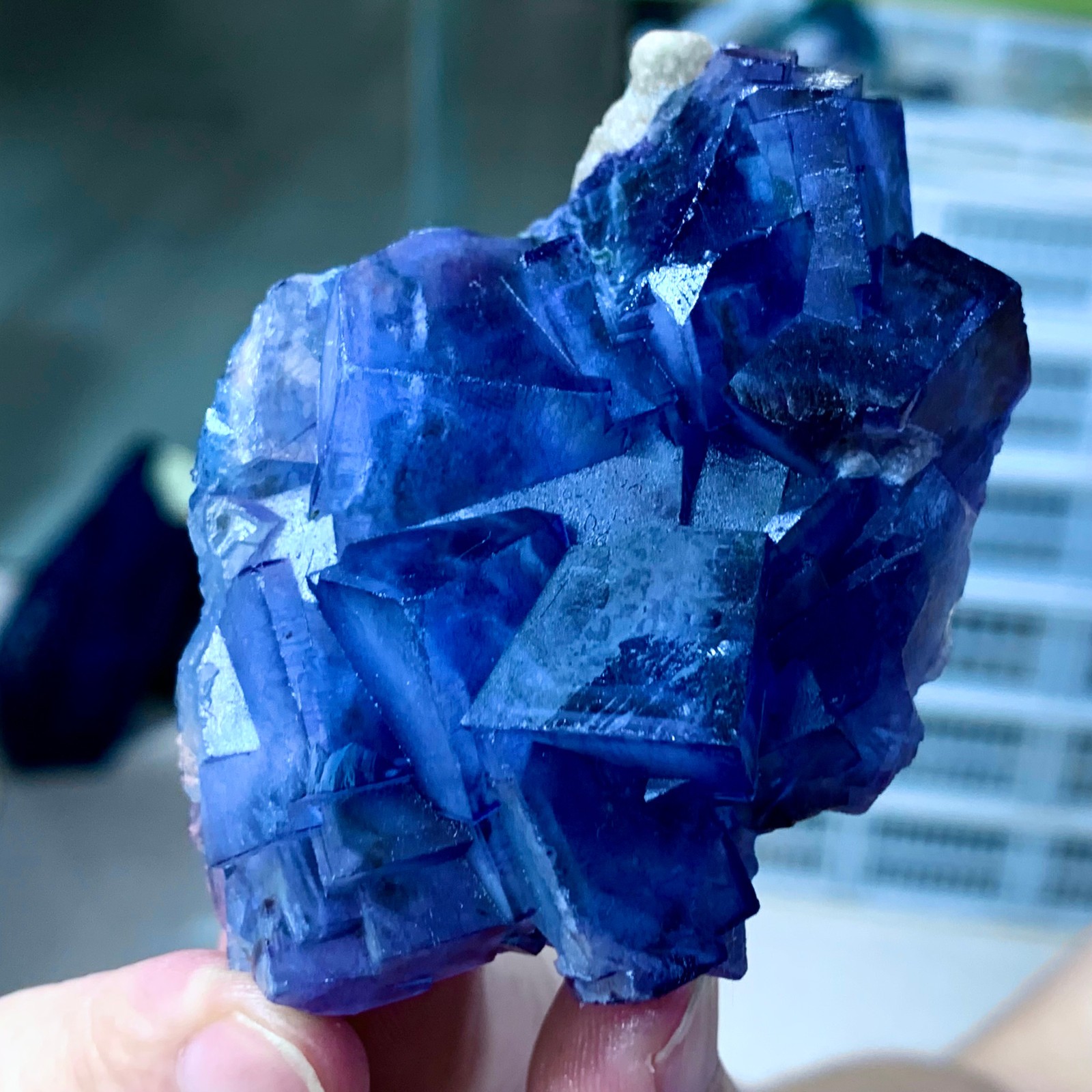 120G Rare transparent blue fluorite cubic mineral crystal sample/China