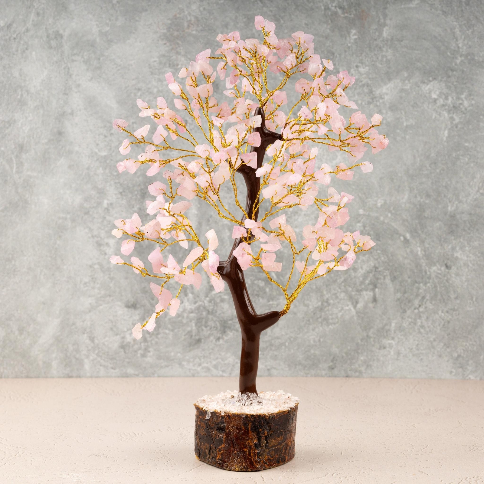 Rose Quartz Crystal Tree of Life, Healing Crystal Stone, Crystal Decor & Gift