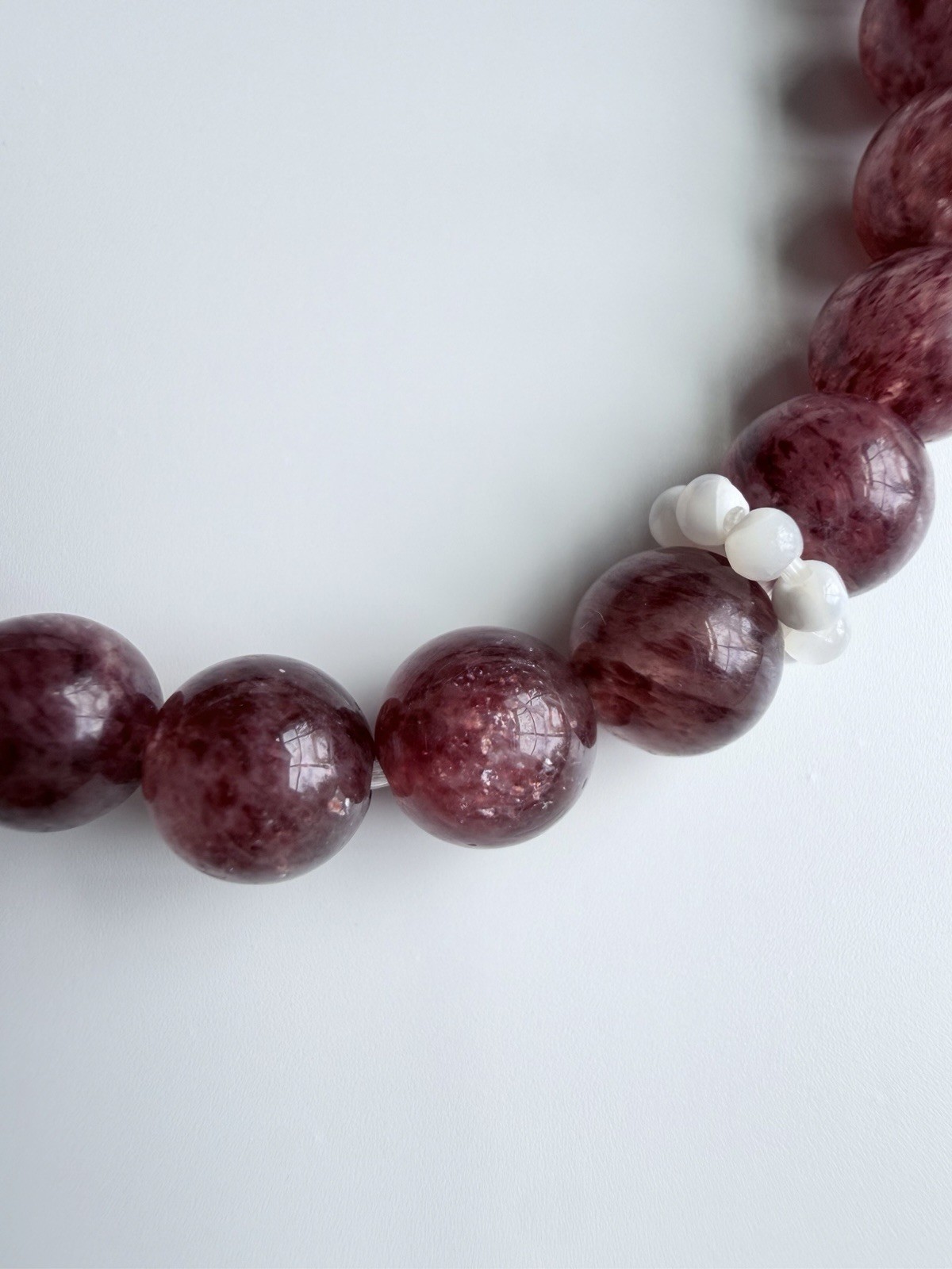 High Quality Dark Pink Red Strawberry Quartz Bracelet 6mm Beads Design Bracelet