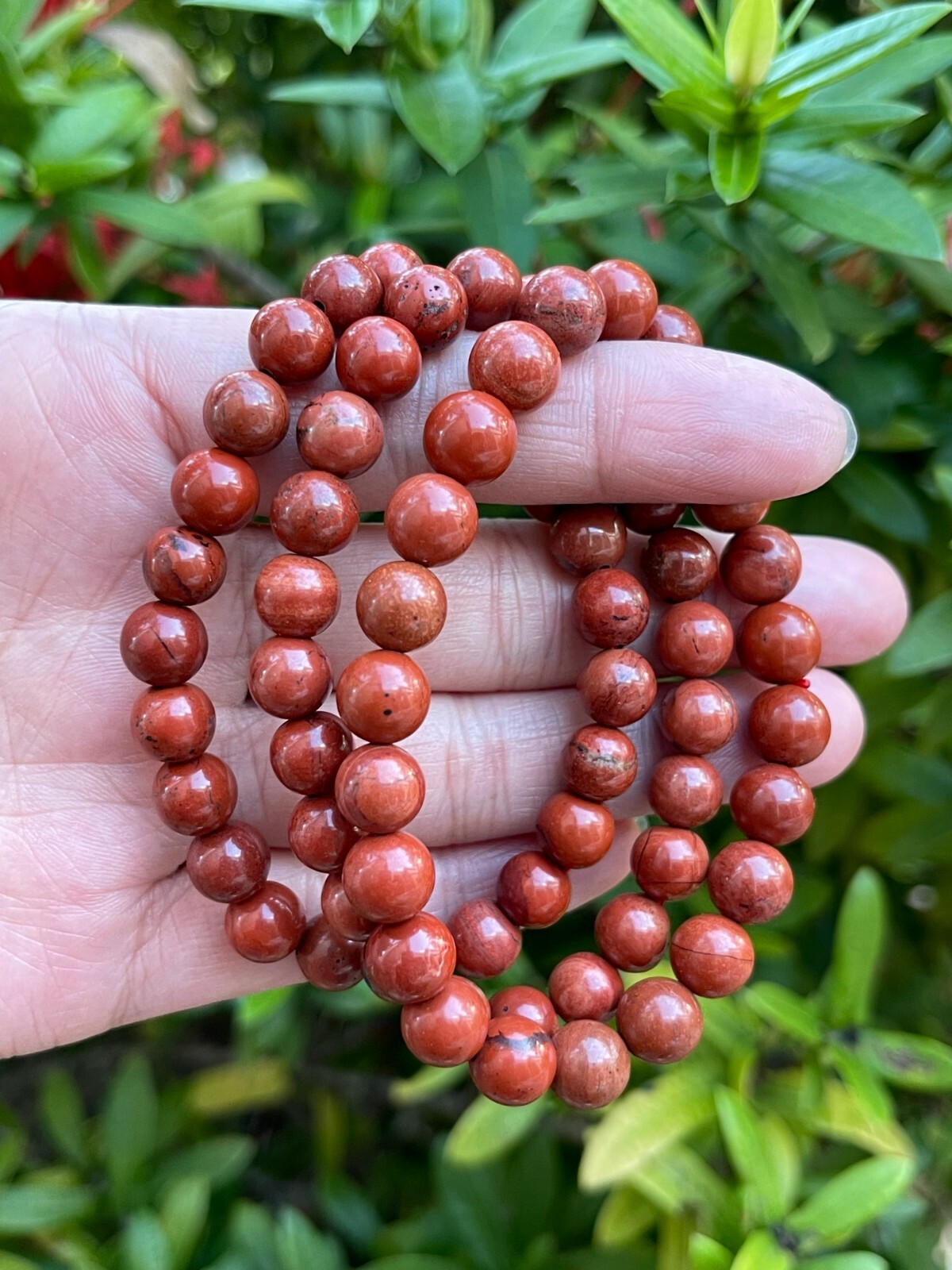 Grade A++ Red Jasper Crystal Bead Bracelet 8mm, Genuine Red Jasper Bracelet